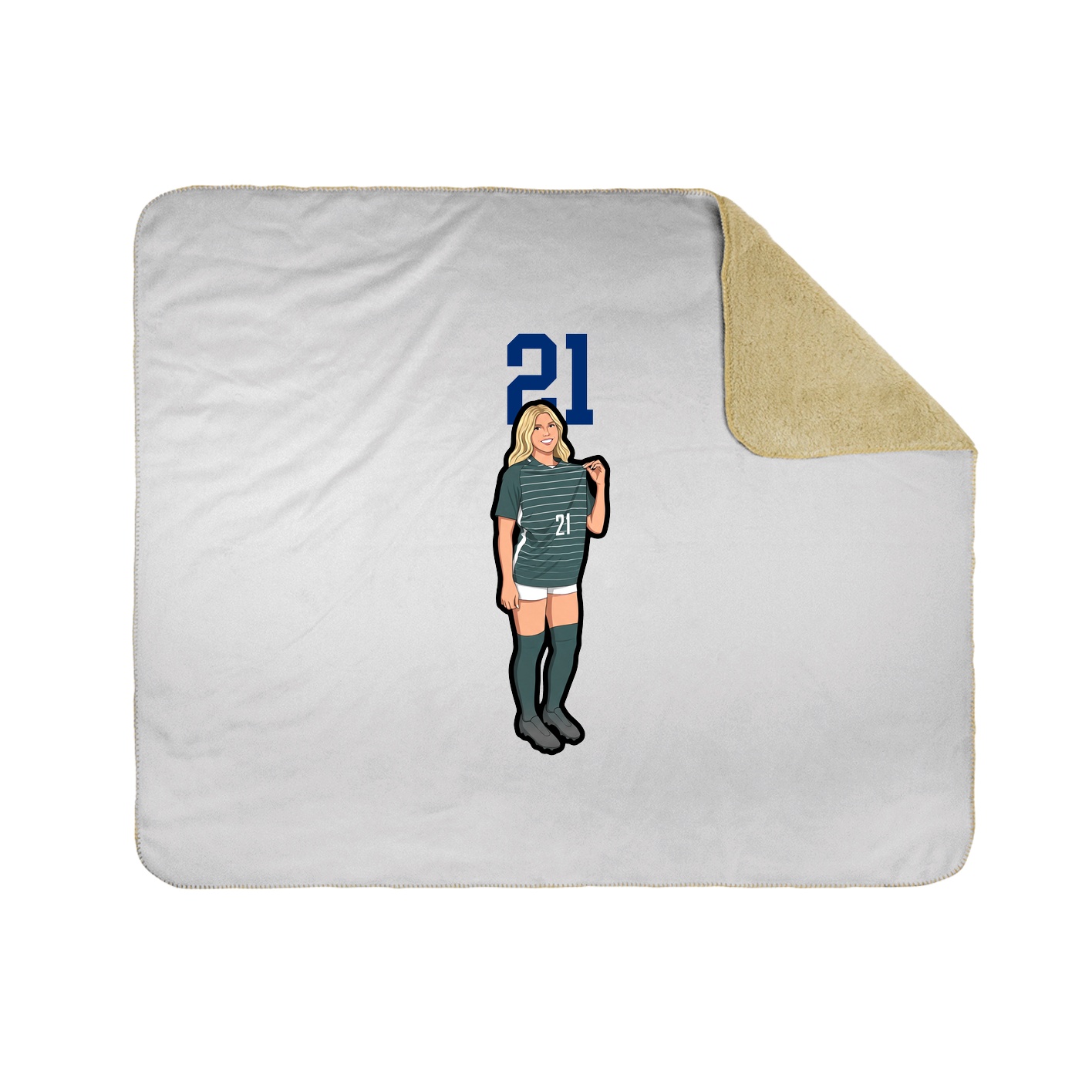 Throw Blanket — Number Top in White