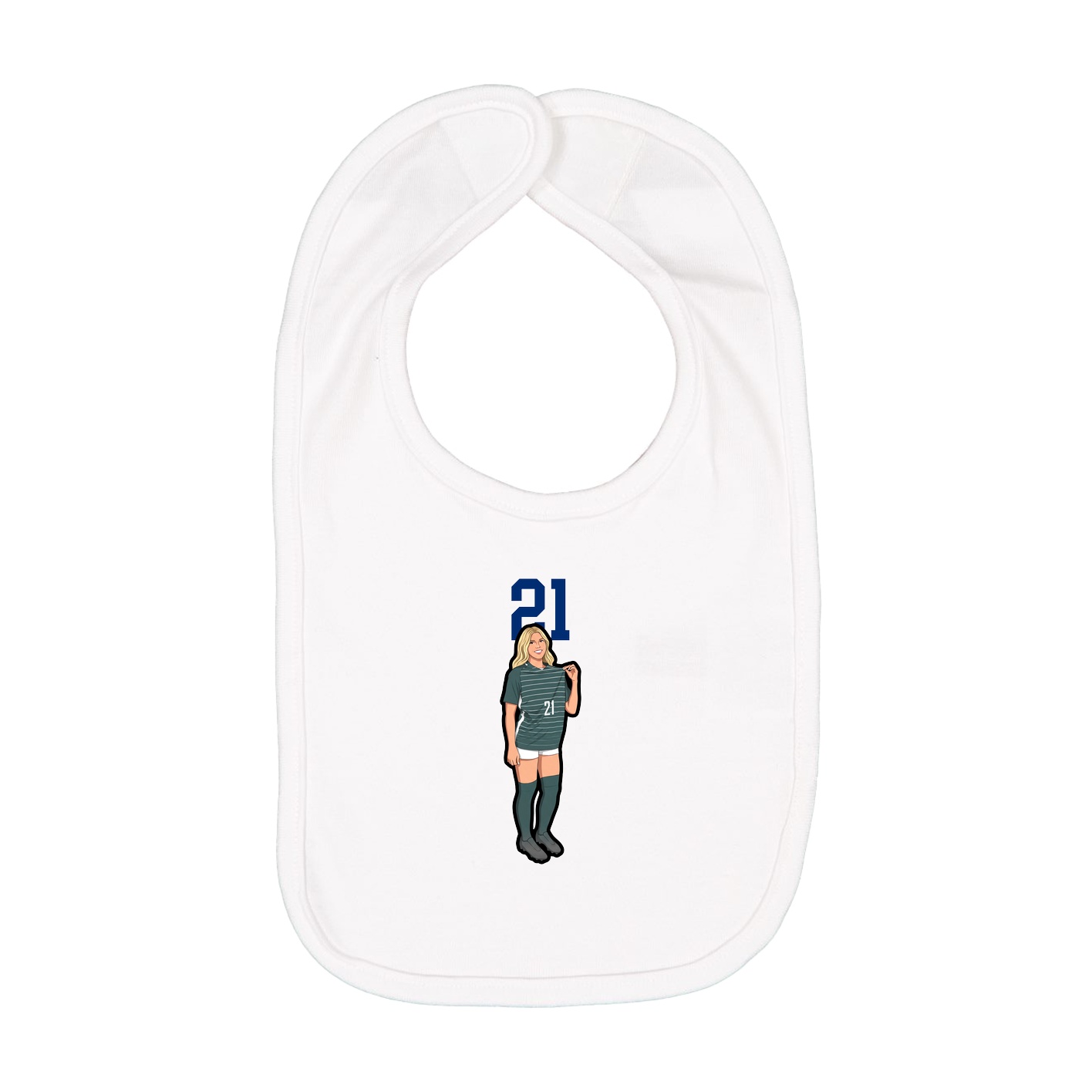 Infant Bib — Number Top in White