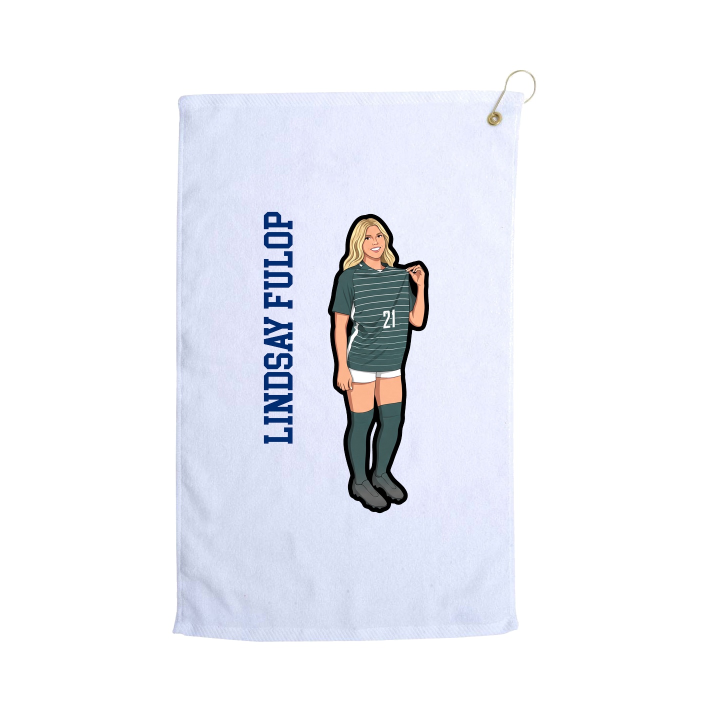 Golf Towel — Name Vertical in White