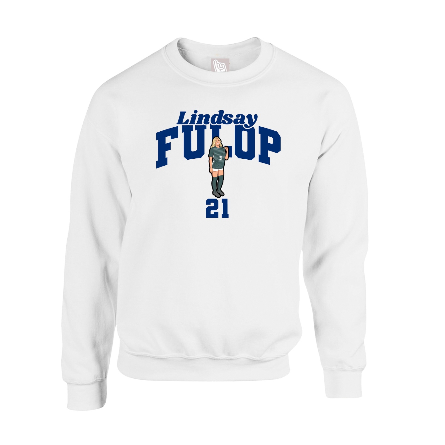Fleece Crew — Signature Arch in White