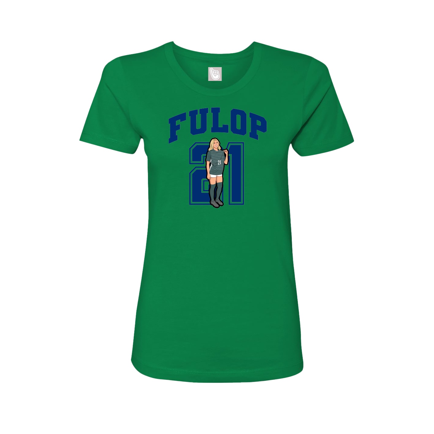 Fitted Women's Tee — Number in Green