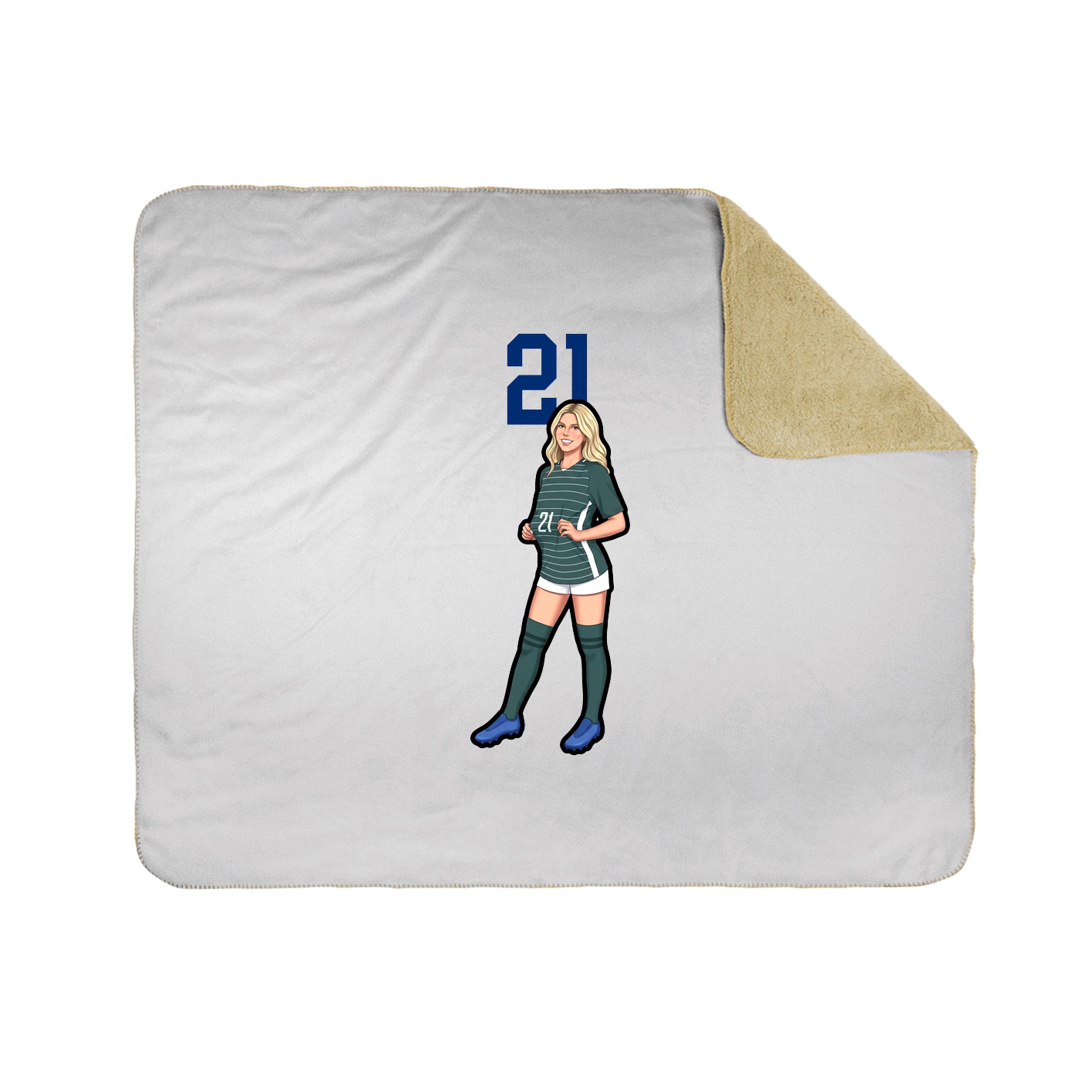 Throw Blanket — Number Top in White