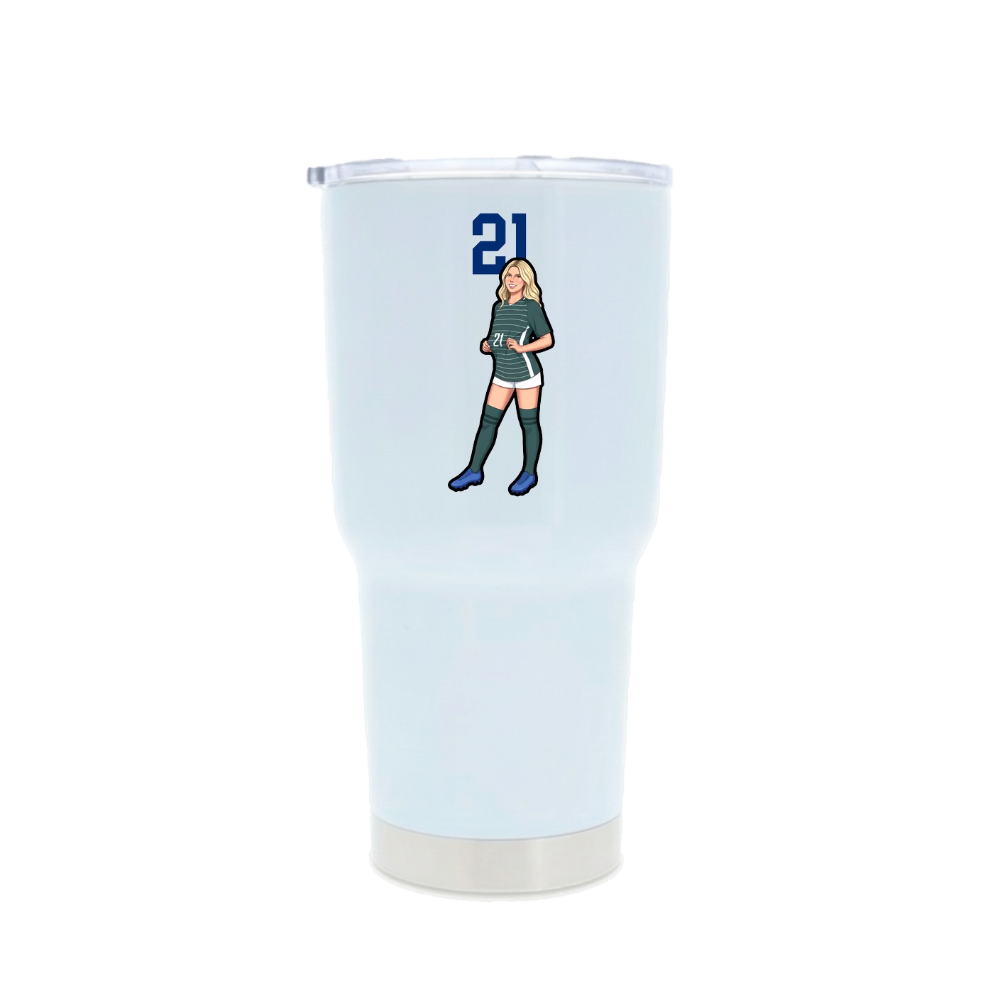 30oz Stainless Steel Tumbler — Number Top in White