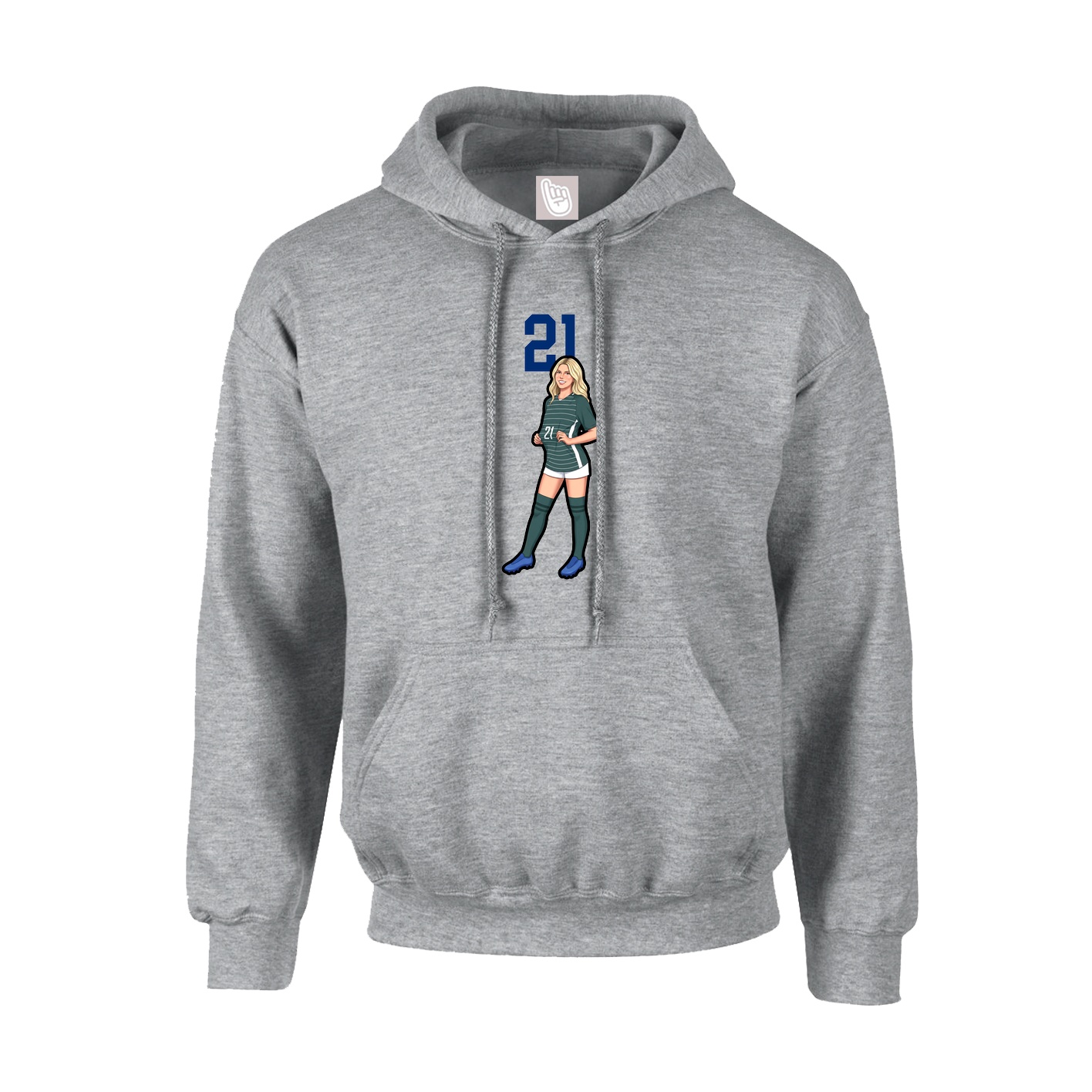 Youth Hoodie — Number Top in Grey