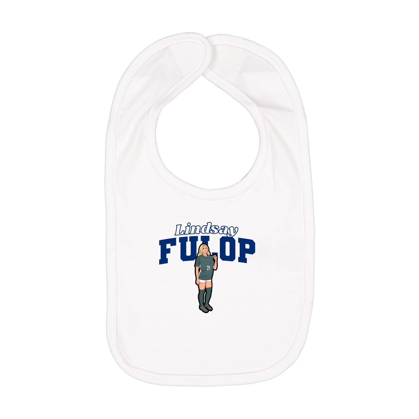 Infant Bib — Name Arch in White