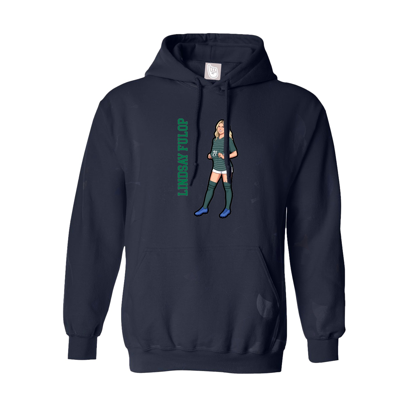 Youth Hoodie — Name Vertical in Navy