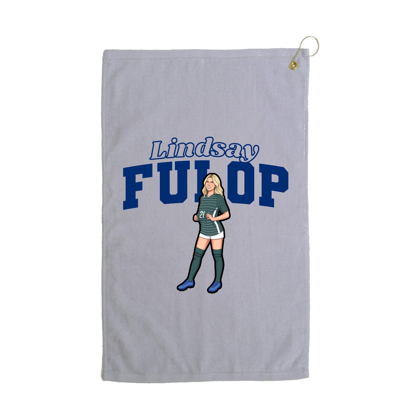 Golf Towel — Name Arch in Grey