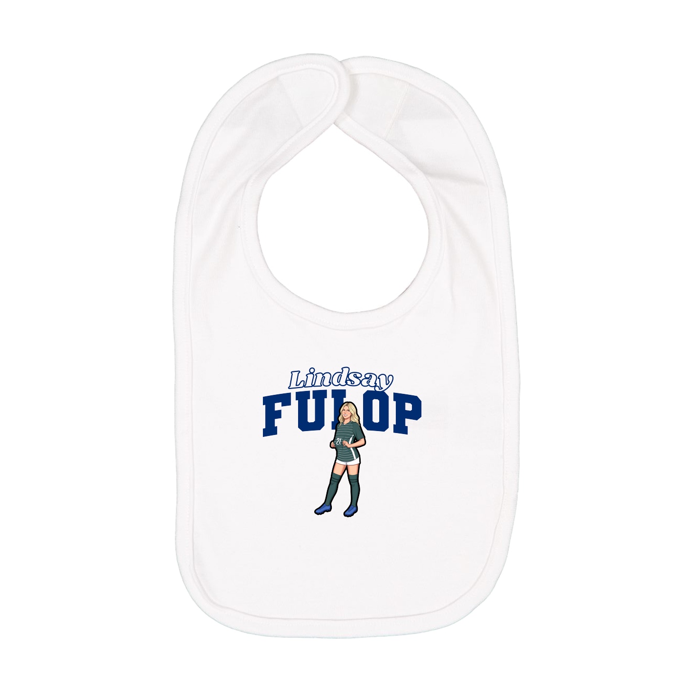 Infant Bib — Name Arch in White