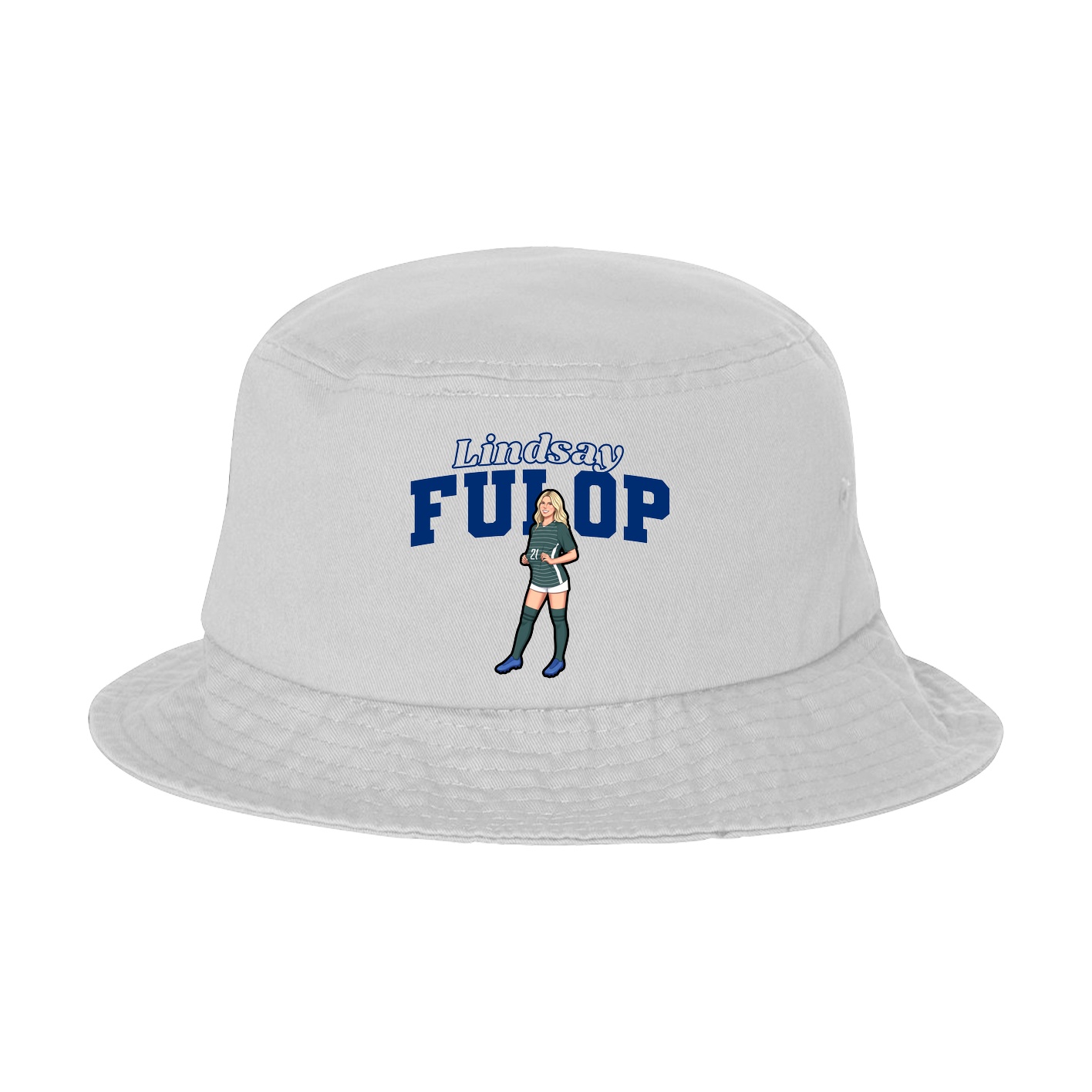 Bucket Cap — Name Arch in White
