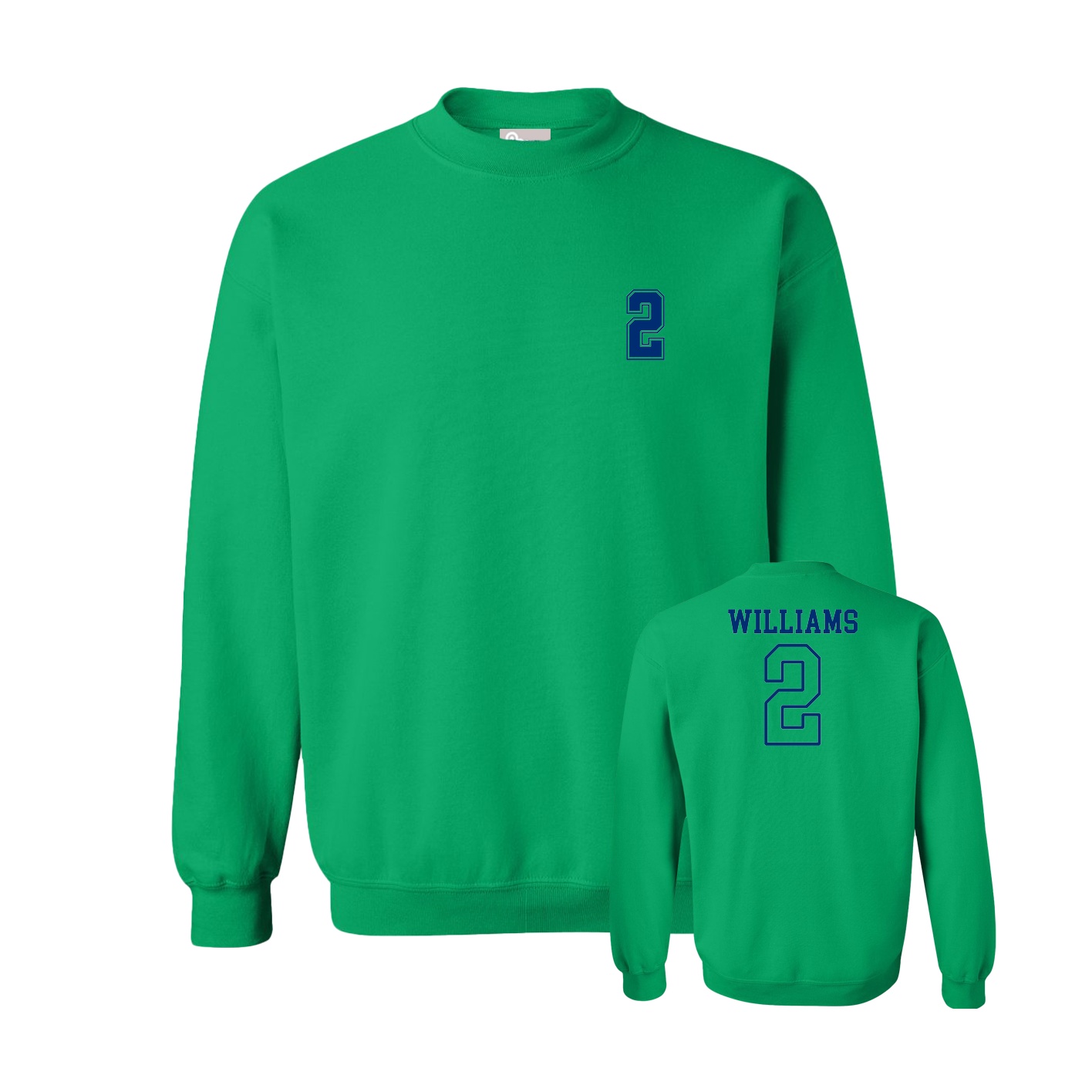 Fleece Crew — Chest Back in Green