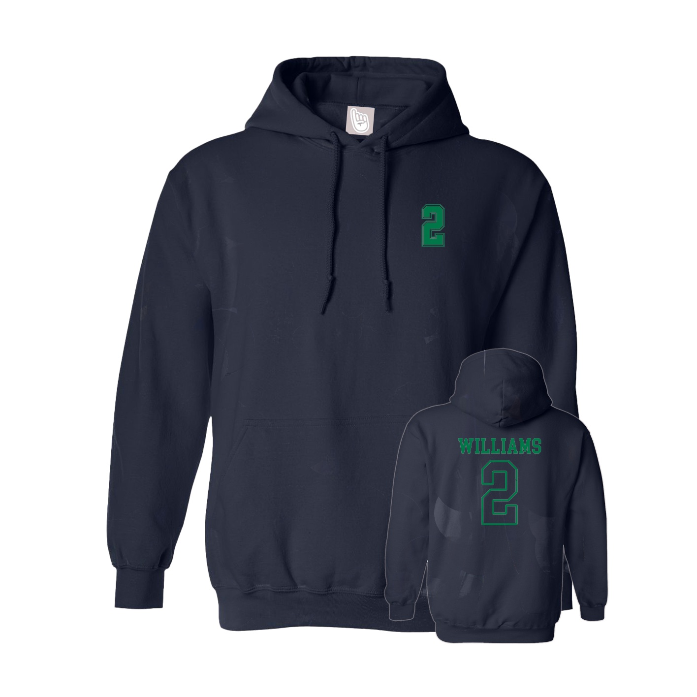 Youth Hoodie — Chest Back in Navy