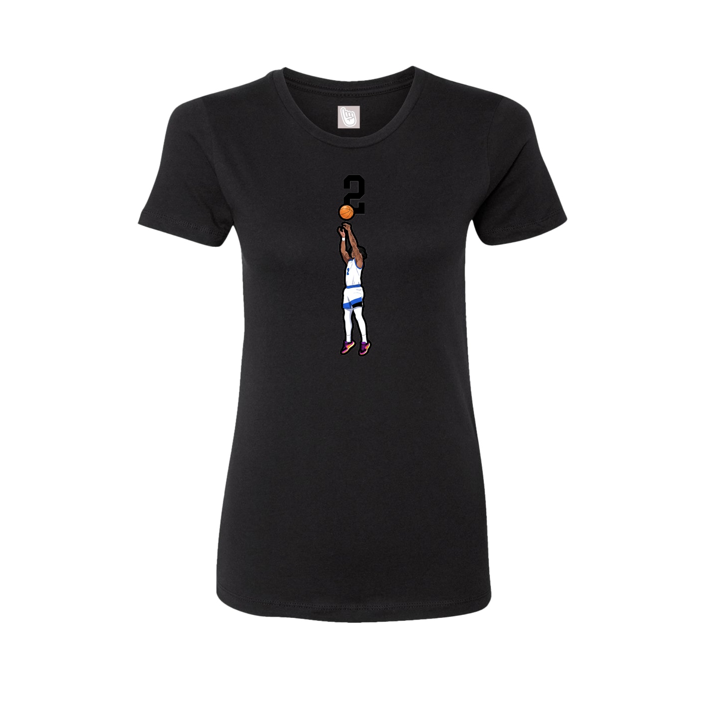 Fitted Women's Tee — Number Top in Black