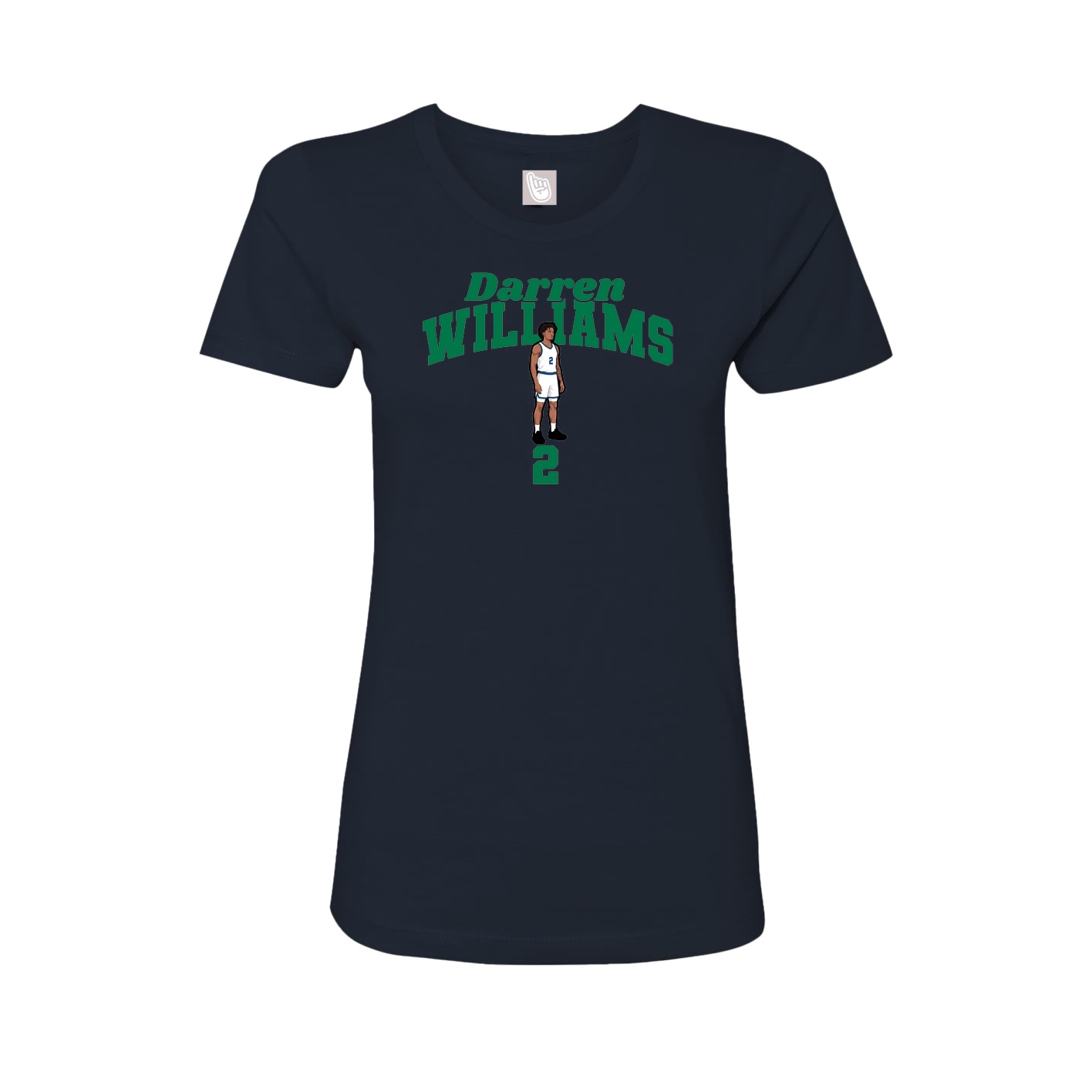 Fitted Women's Tee — Signature Arch in Navy