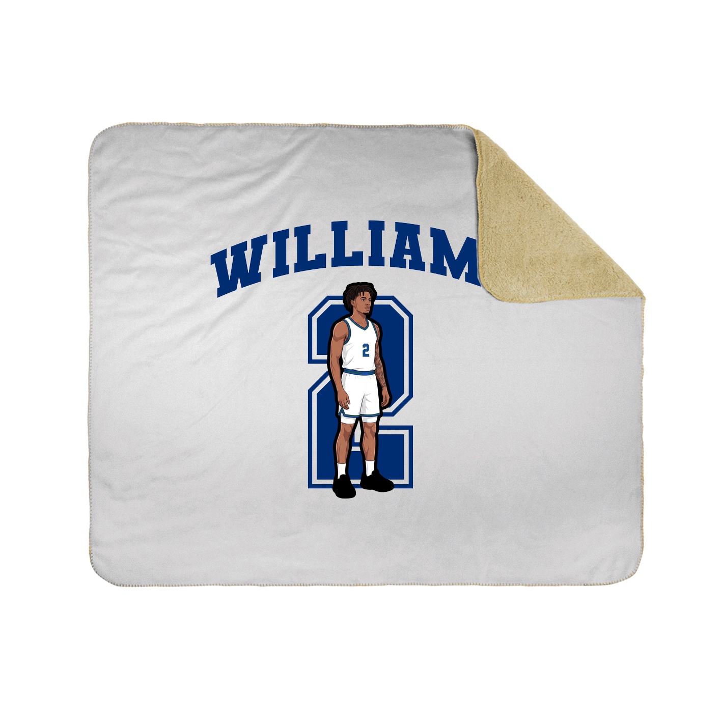 Throw Blanket — Number in White
