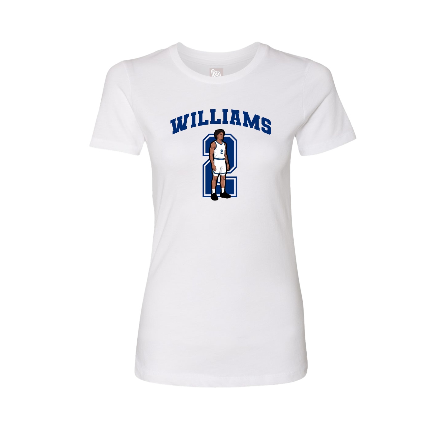 Fitted Women's Tee — Number in White