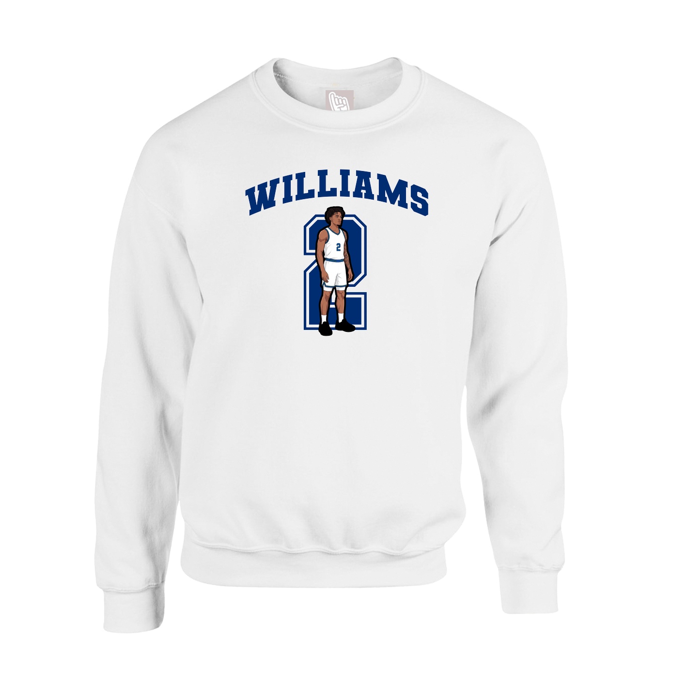 Fleece Crew — Number in White