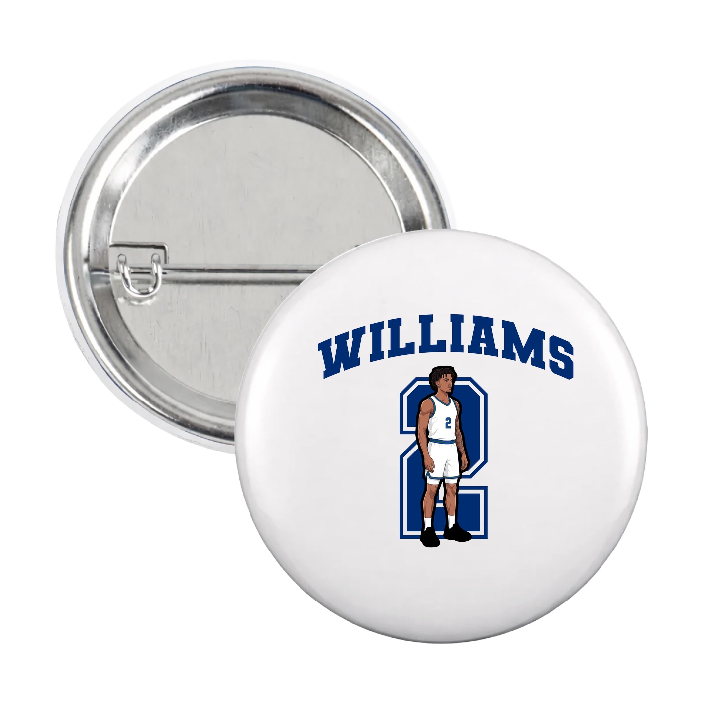 Game Day Button — Number in White