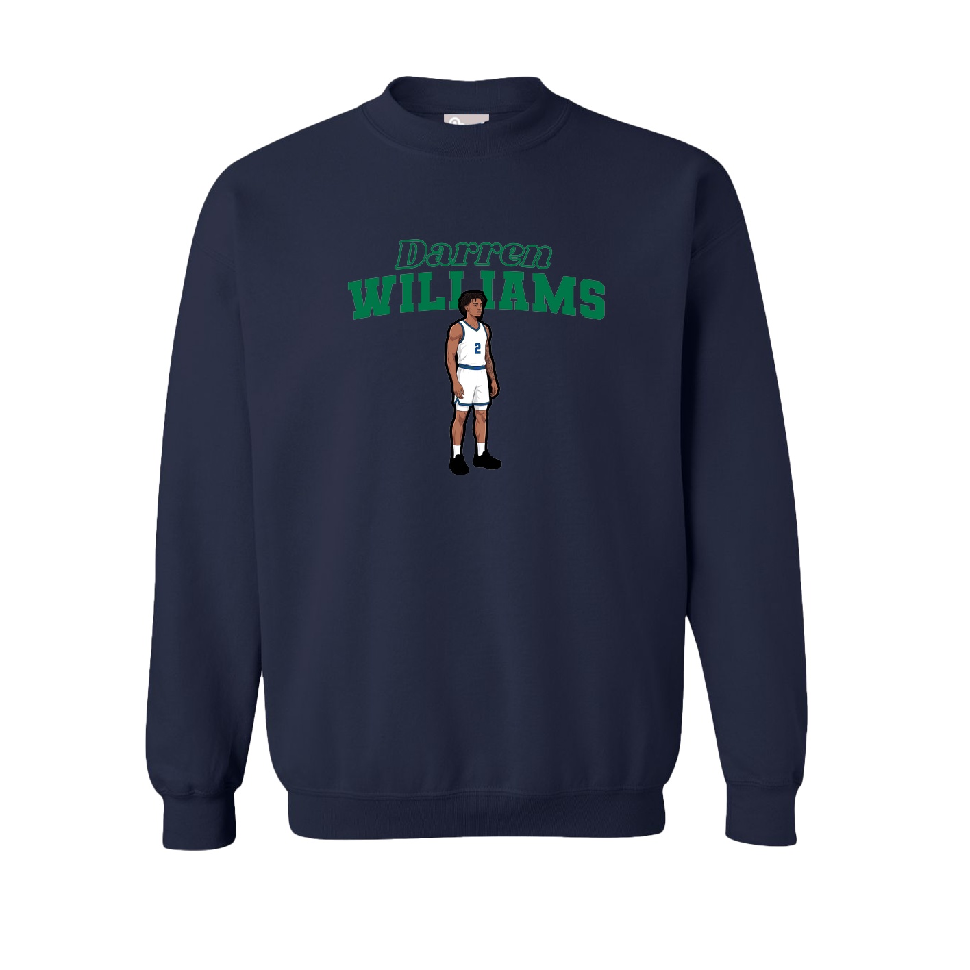 Fleece Crew — Name Arch in Navy
