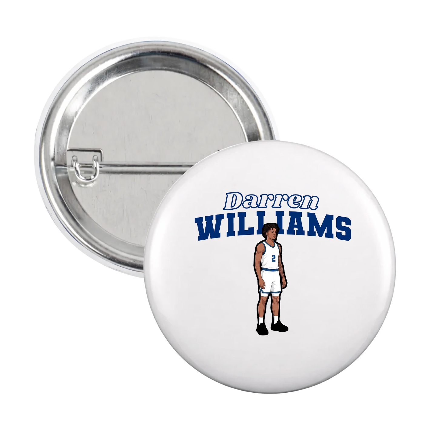 Game Day Button — Name Arch in White