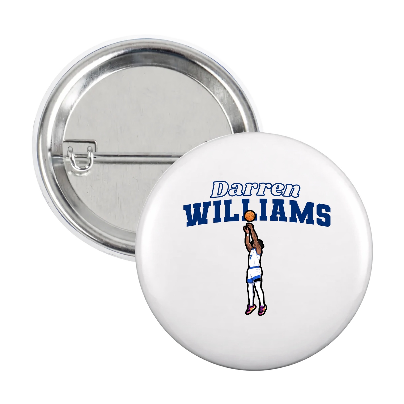 Game Day Button — Name Arch in White