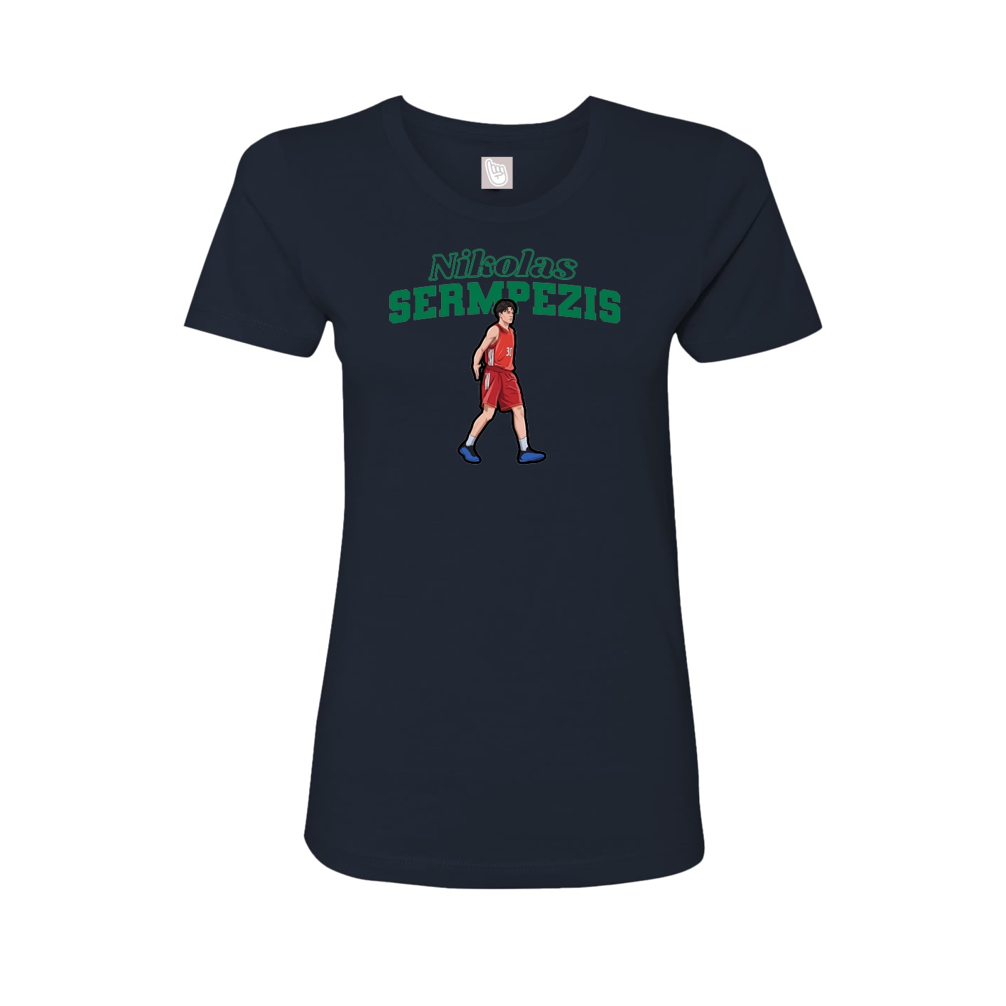 Fitted Women's Tee — Name Arch in Navy