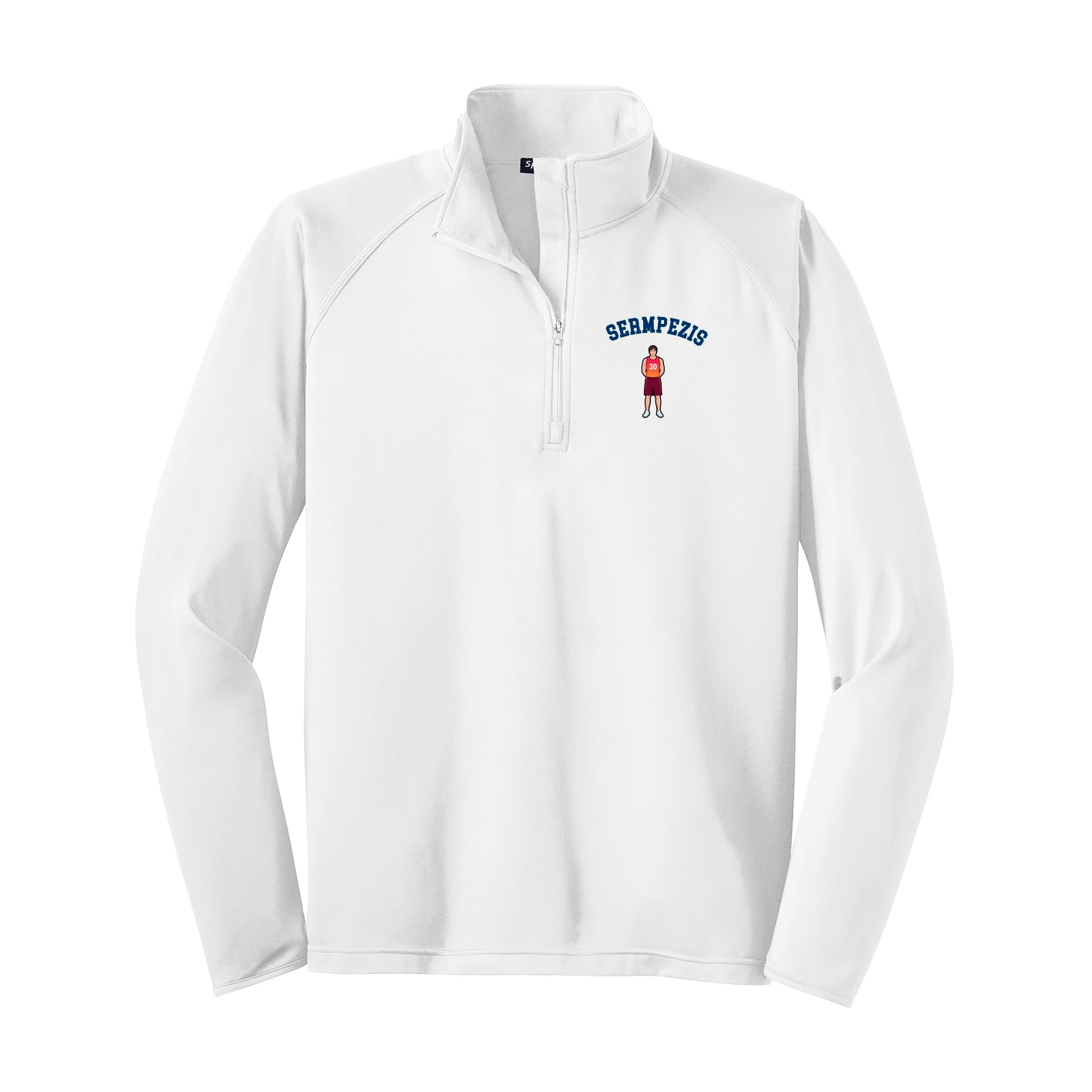 Q-Zip Pullover — Shirsey Arch in White