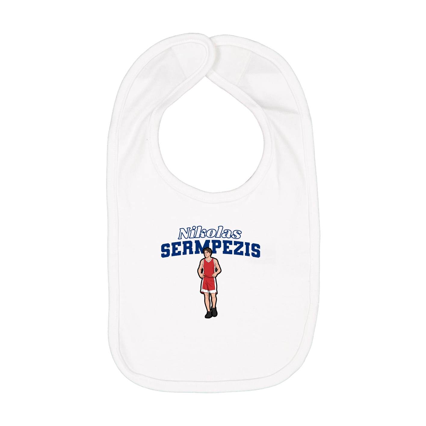 Infant Bib — Name Arch in White