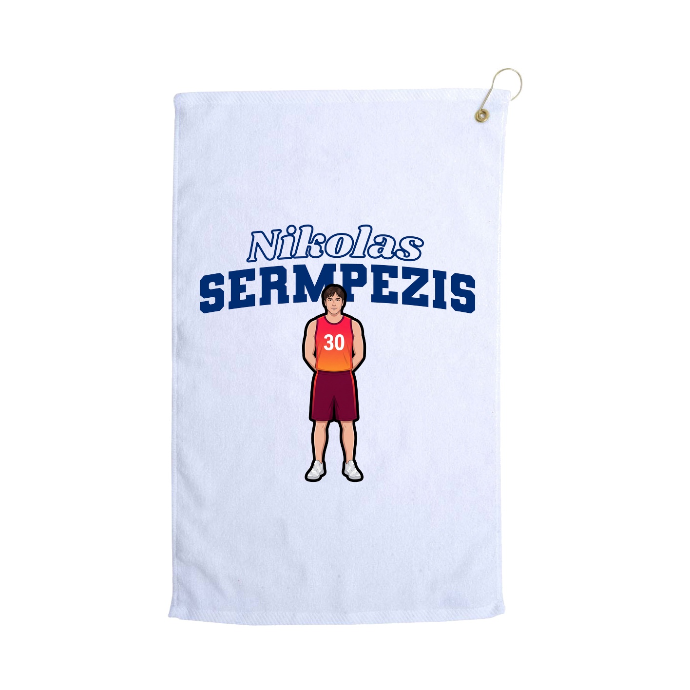 Golf Towel — Name Arch in White
