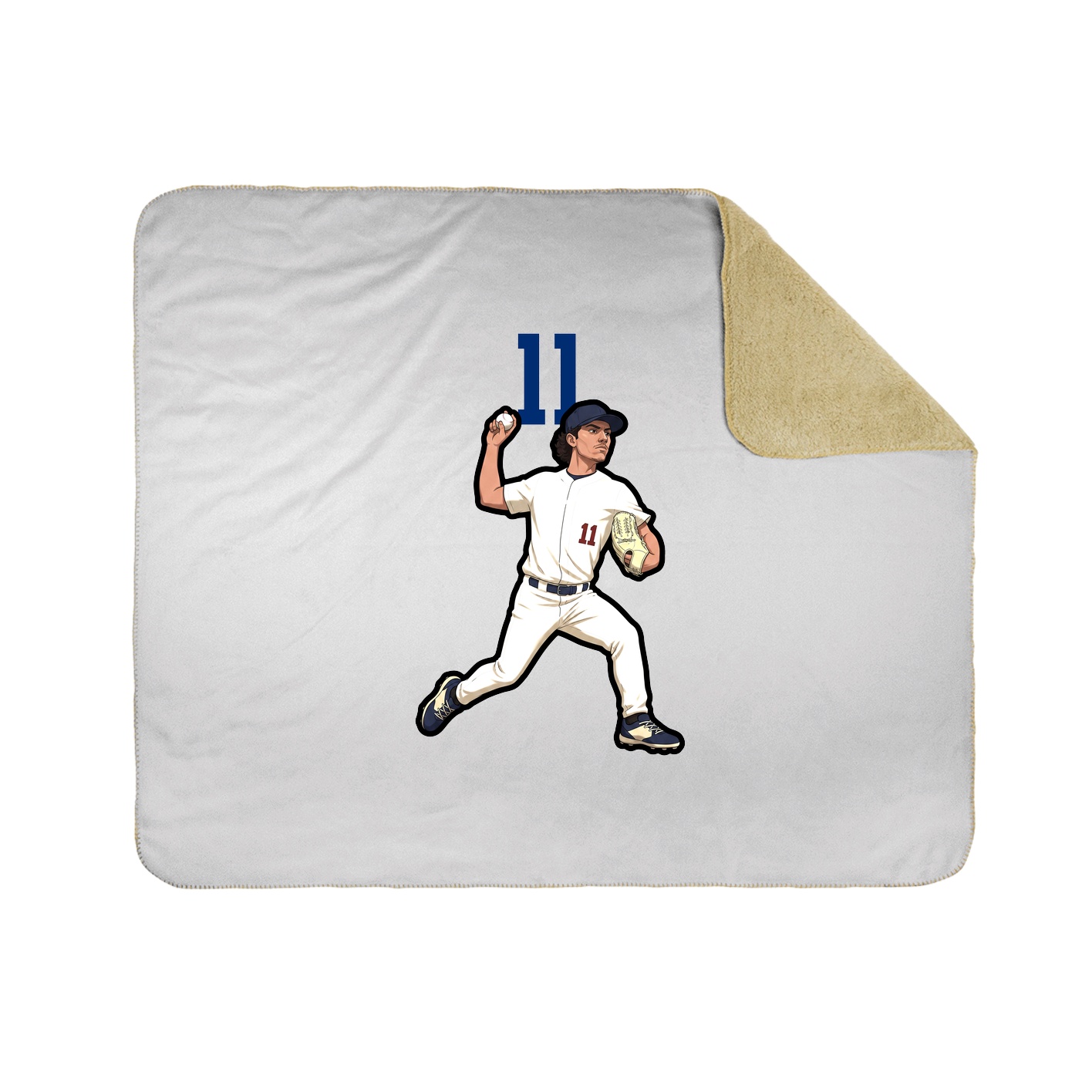 Throw Blanket — Number Top in White