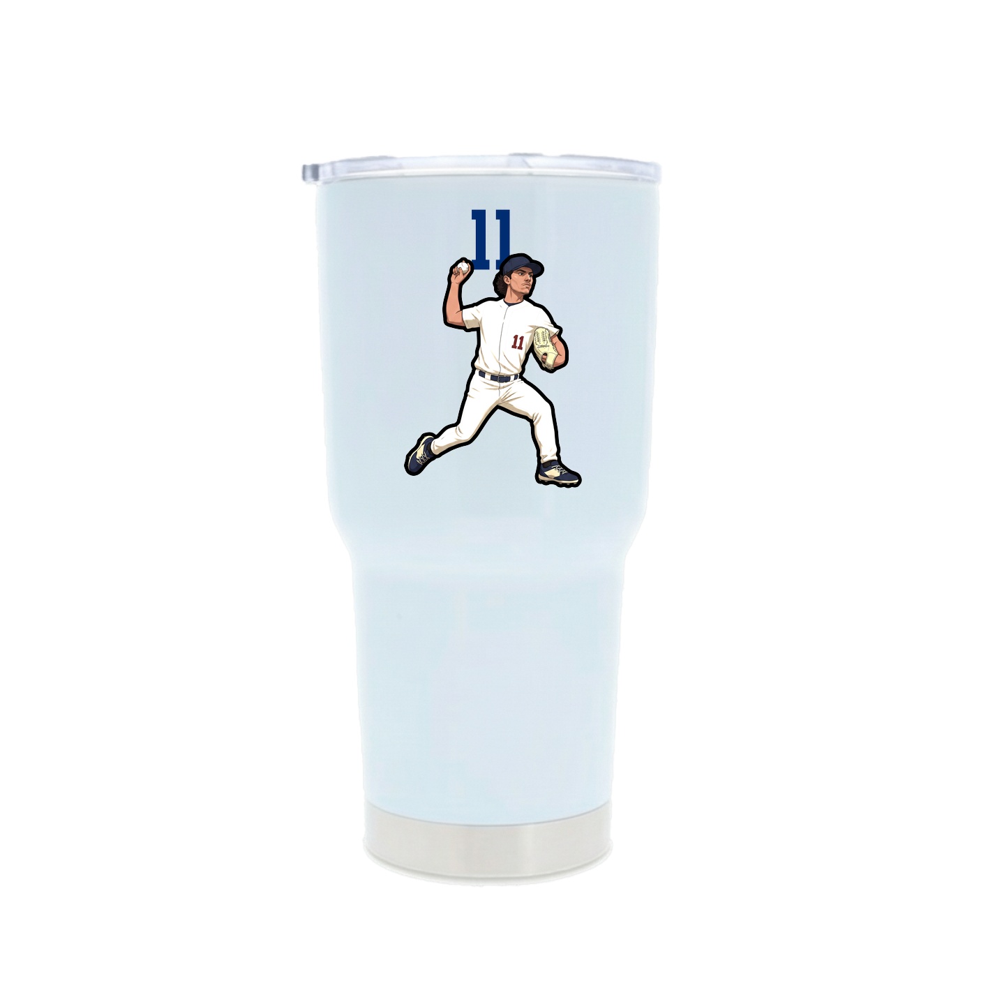 30oz Stainless Steel Tumbler — Number Top in White