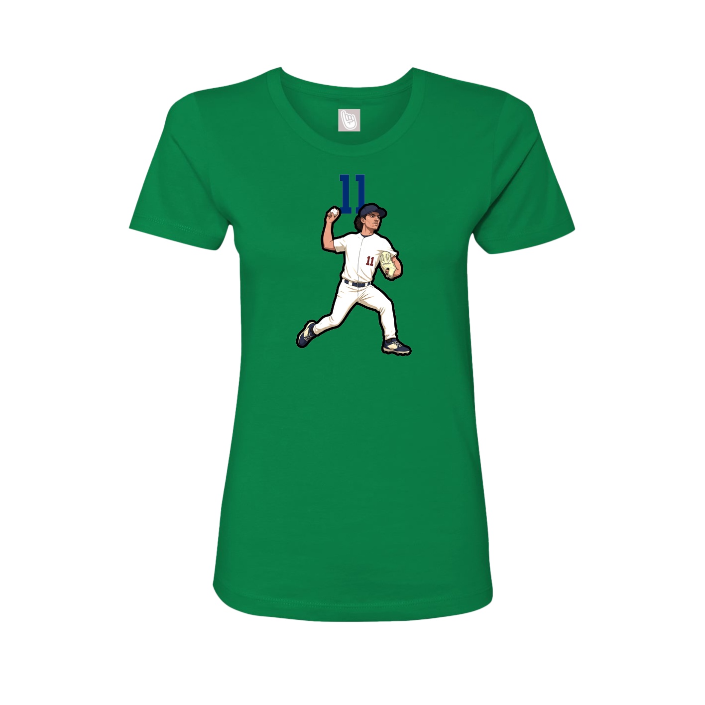 Fitted Women's Tee — Number Top in Green