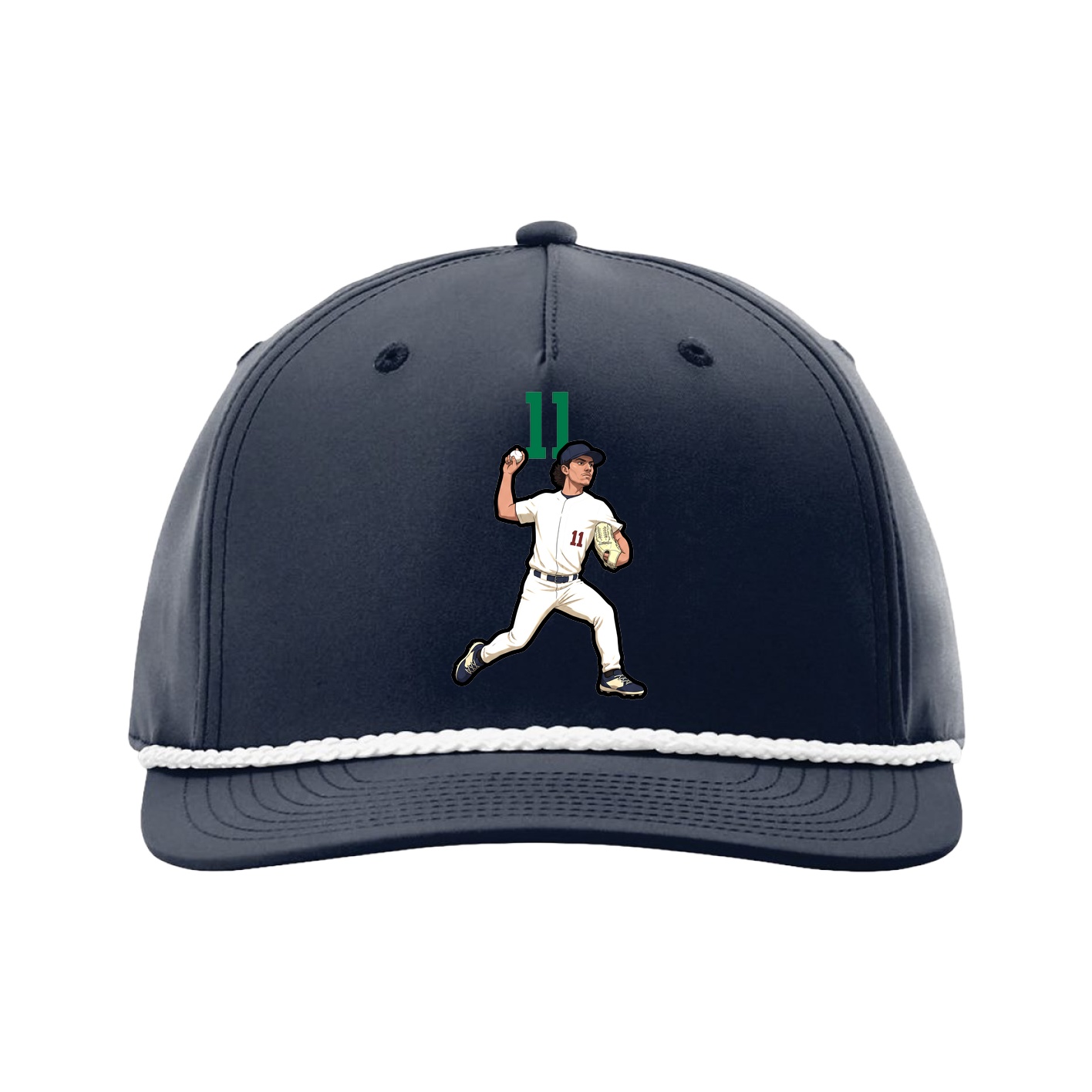Five-Panel Classic Rope Cap — Number Top in Navy