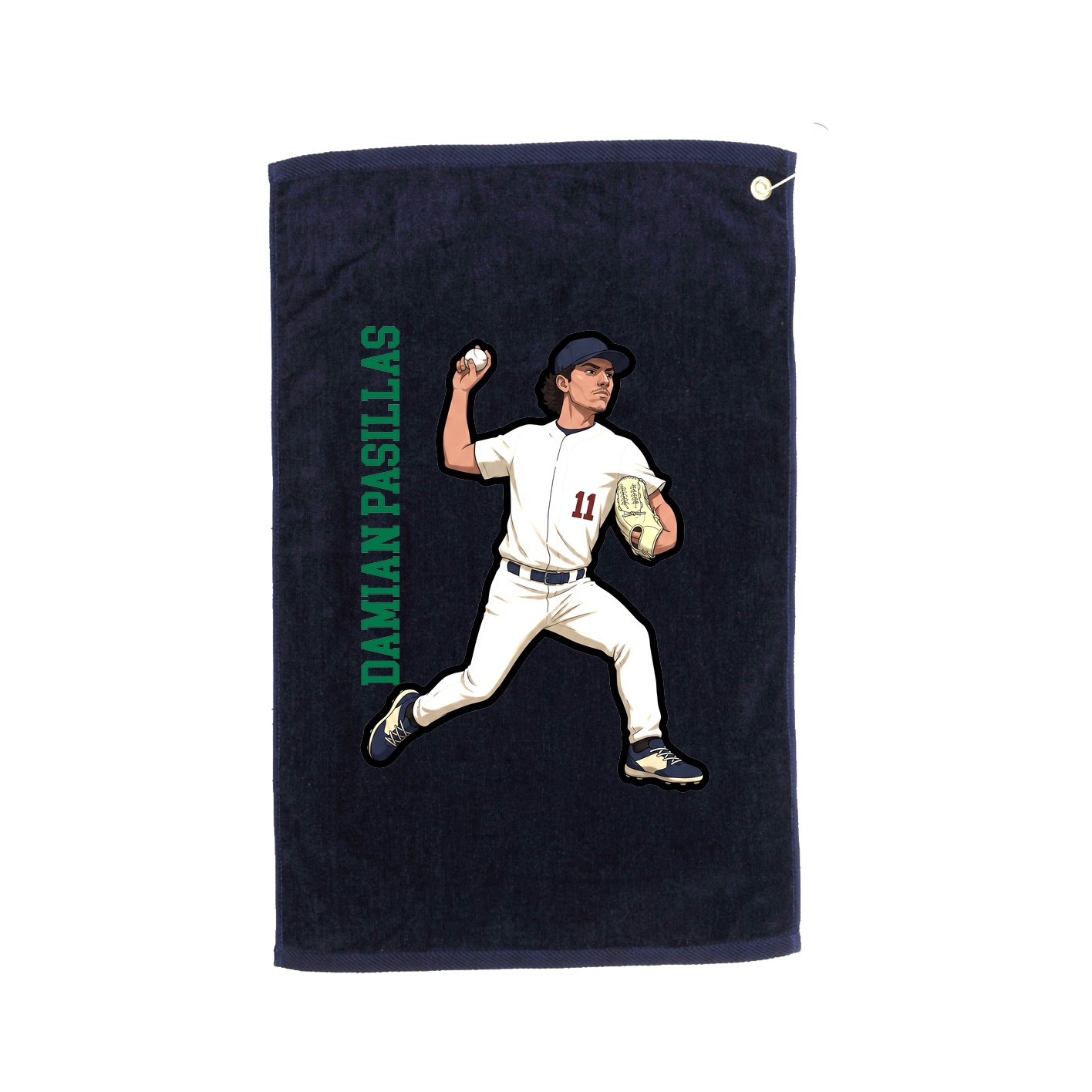 Golf Towel — Name Vertical in Navy