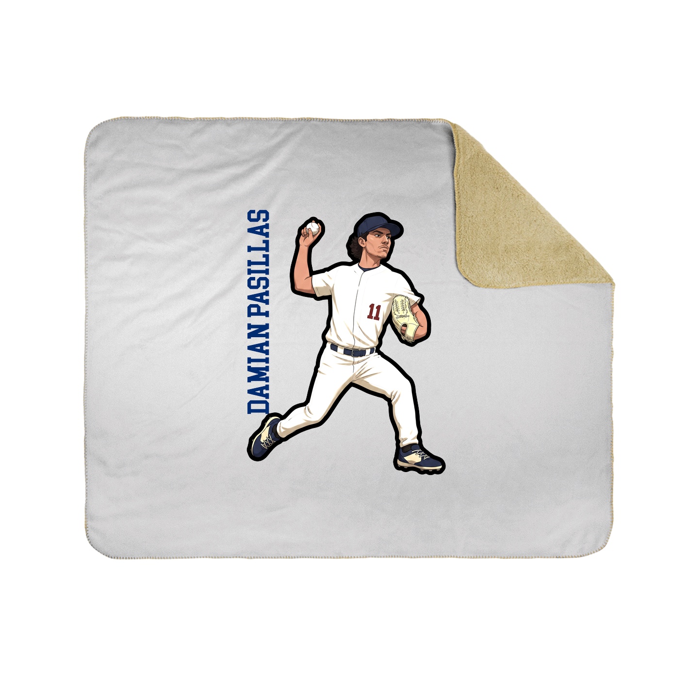 Throw Blanket — Name Vertical in White