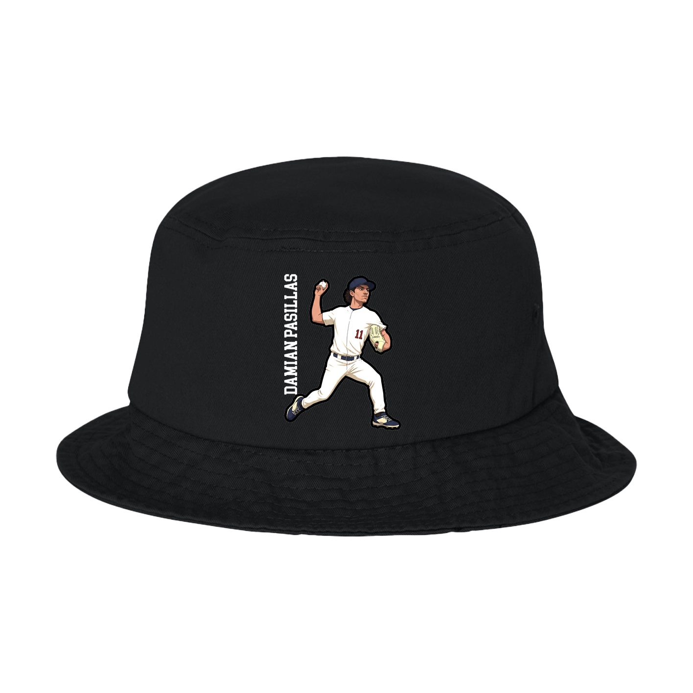 Bucket Cap — Name Vertical in Black