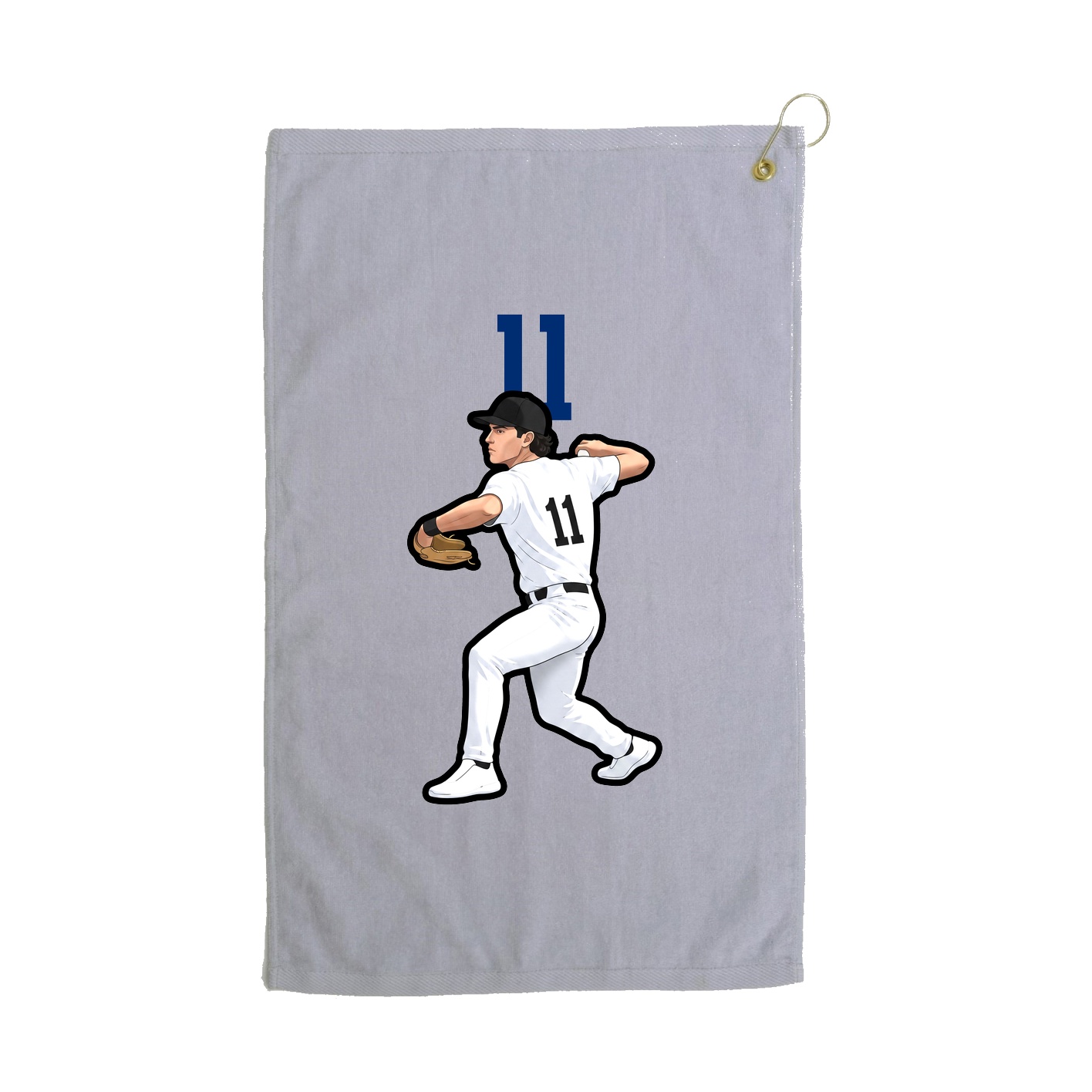 Golf Towel — Number Top in Grey
