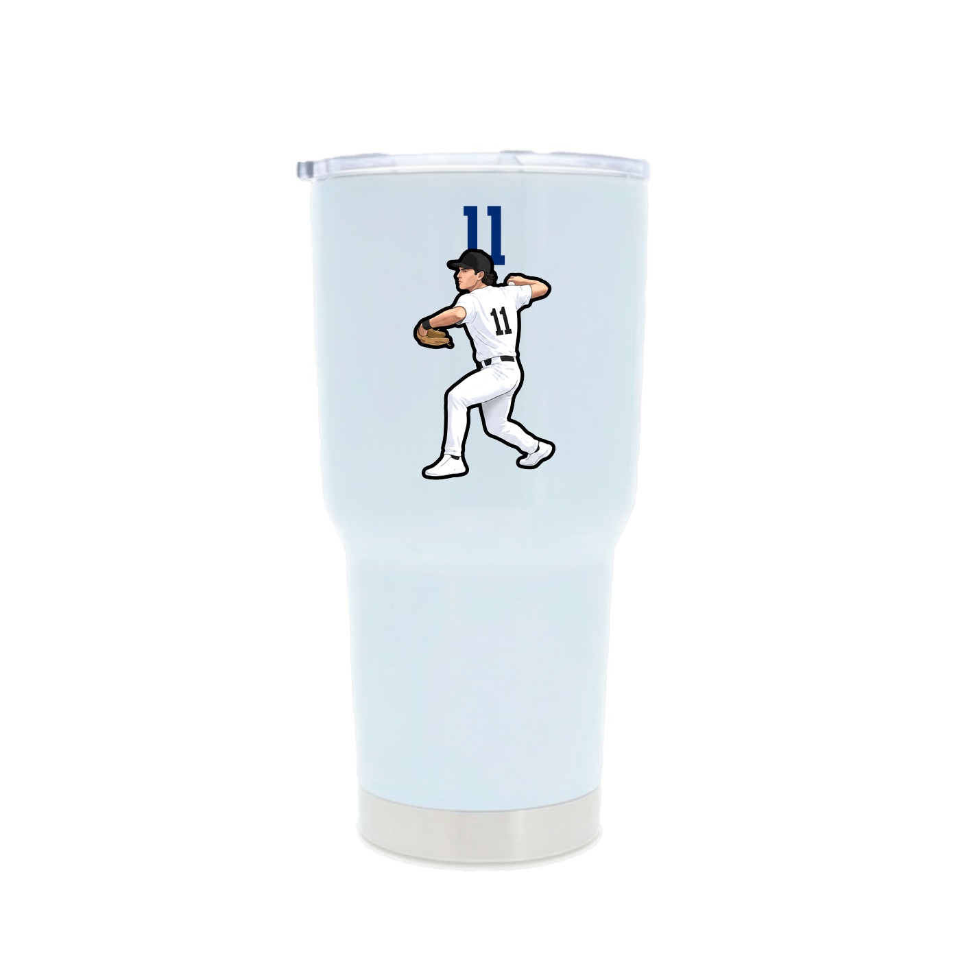 30oz Stainless Steel Tumbler — Number Top in White
