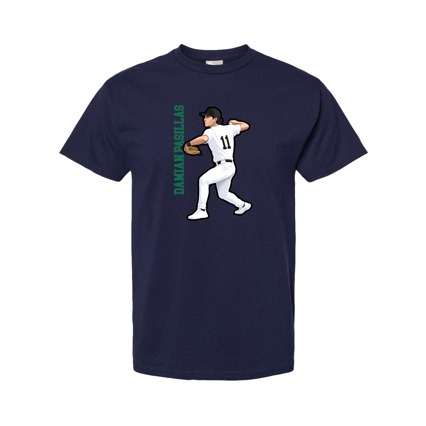 Youth Tee — Name Vertical in Navy