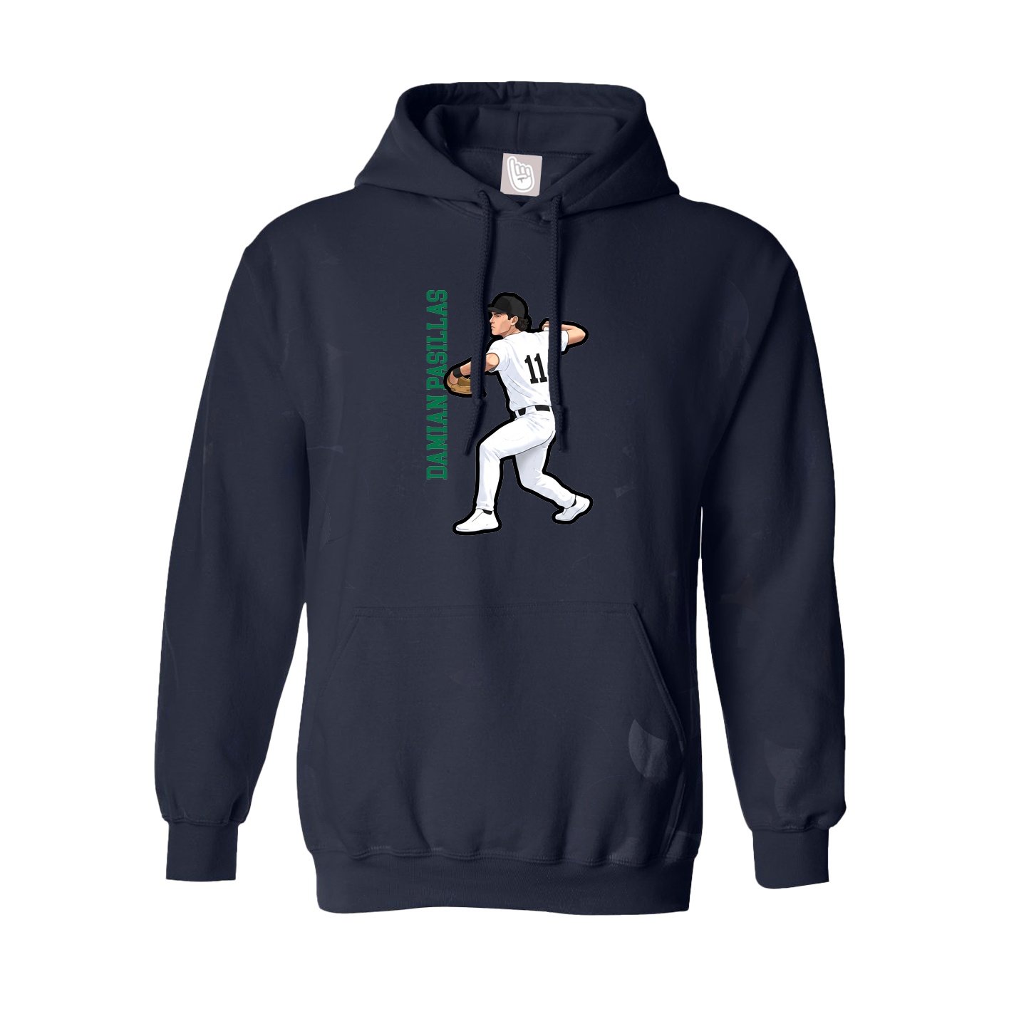 Youth Hoodie — Name Vertical in Navy