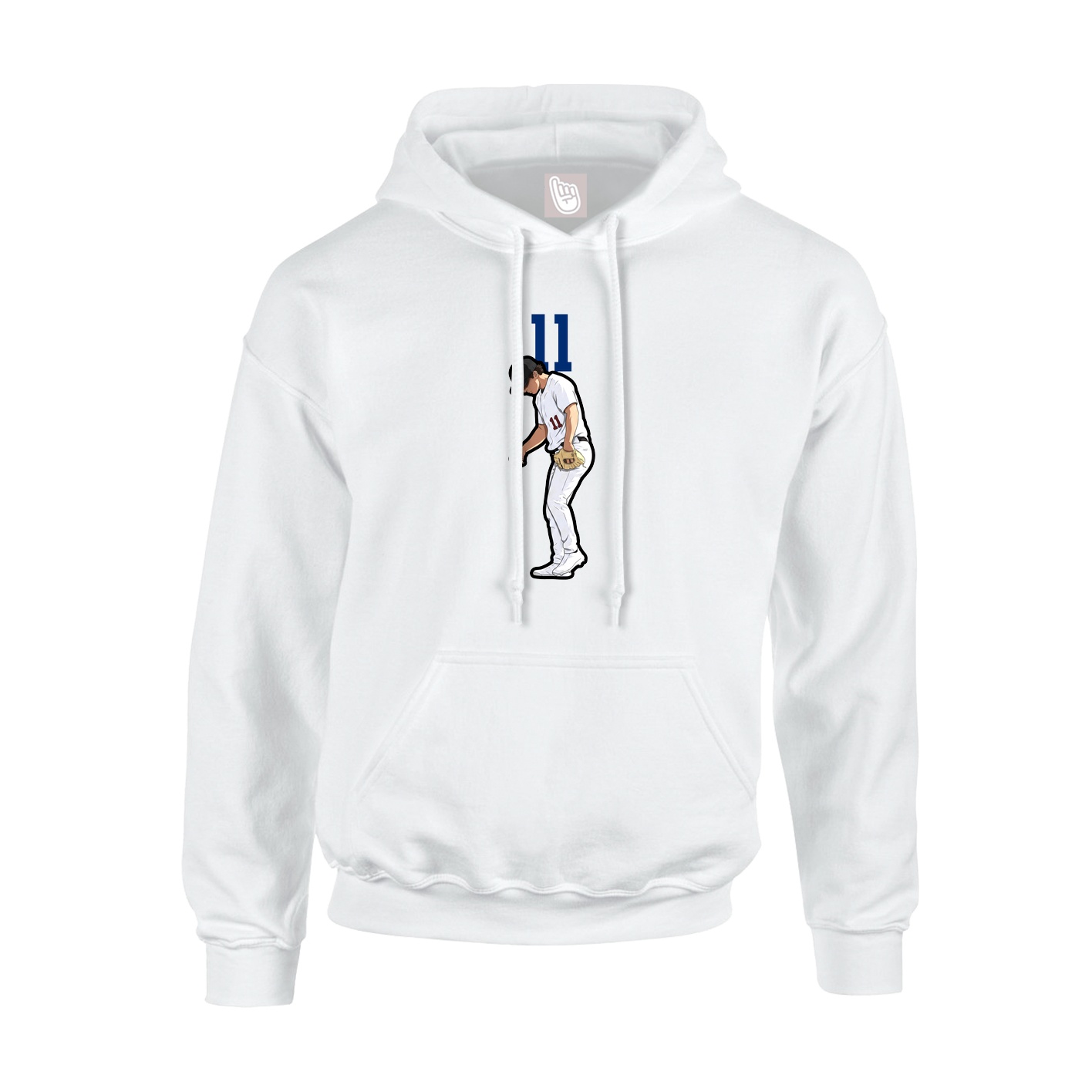 Youth Hoodie — Number Top in White