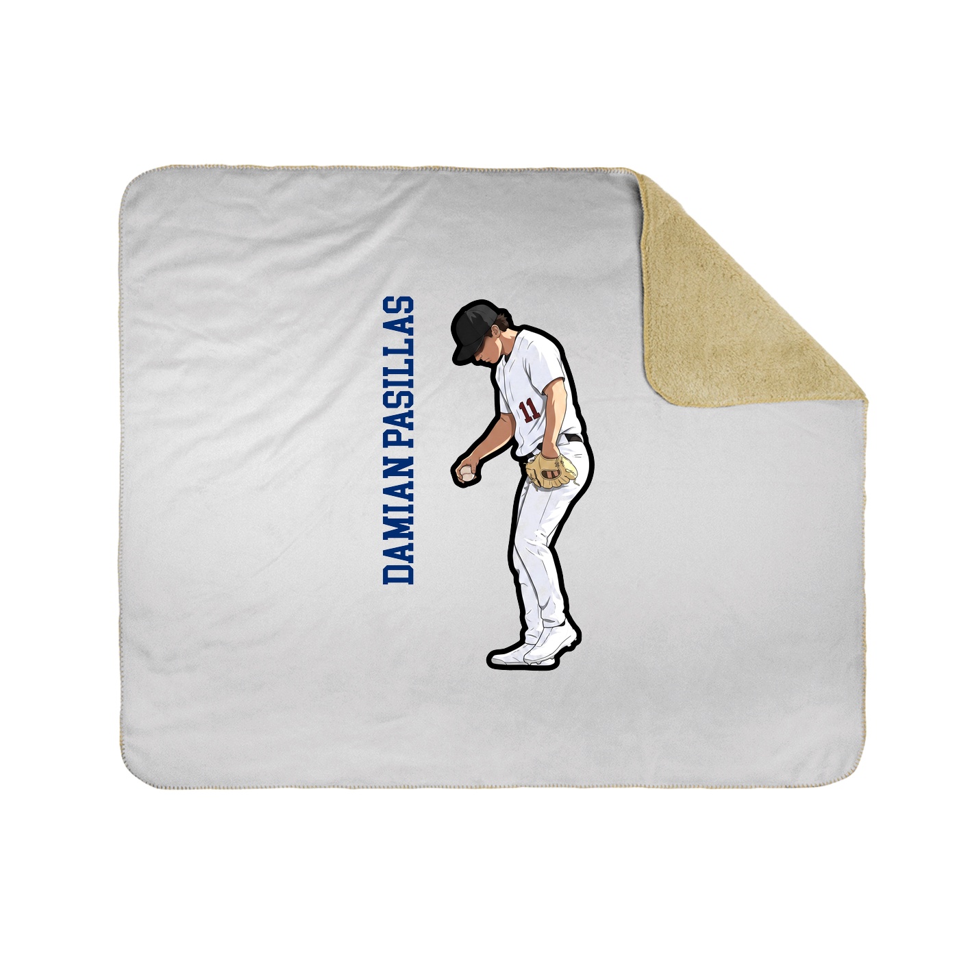 Throw Blanket — Name Vertical in White