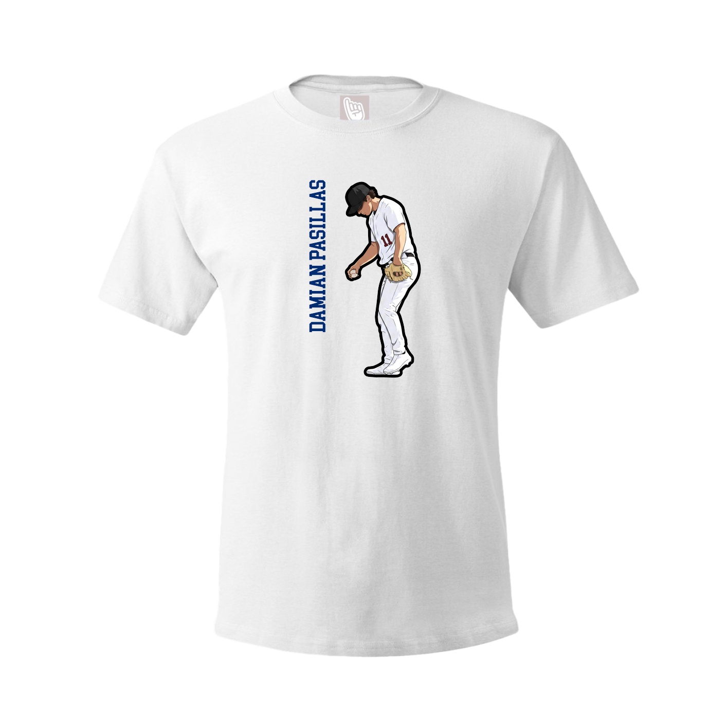 Youth Tee — Name Vertical in White