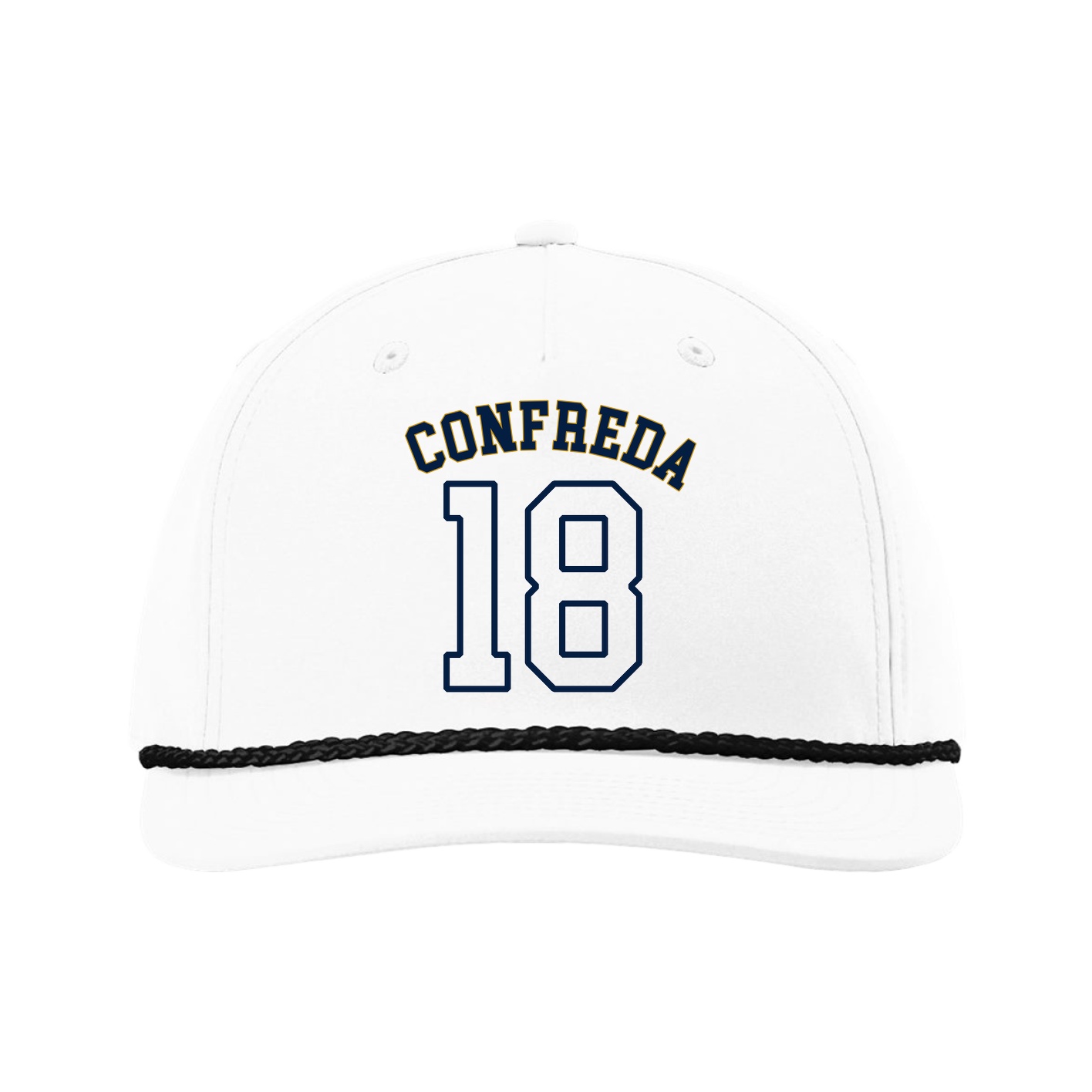 Five-Panel Classic Rope Cap — Shirsey Arch in White