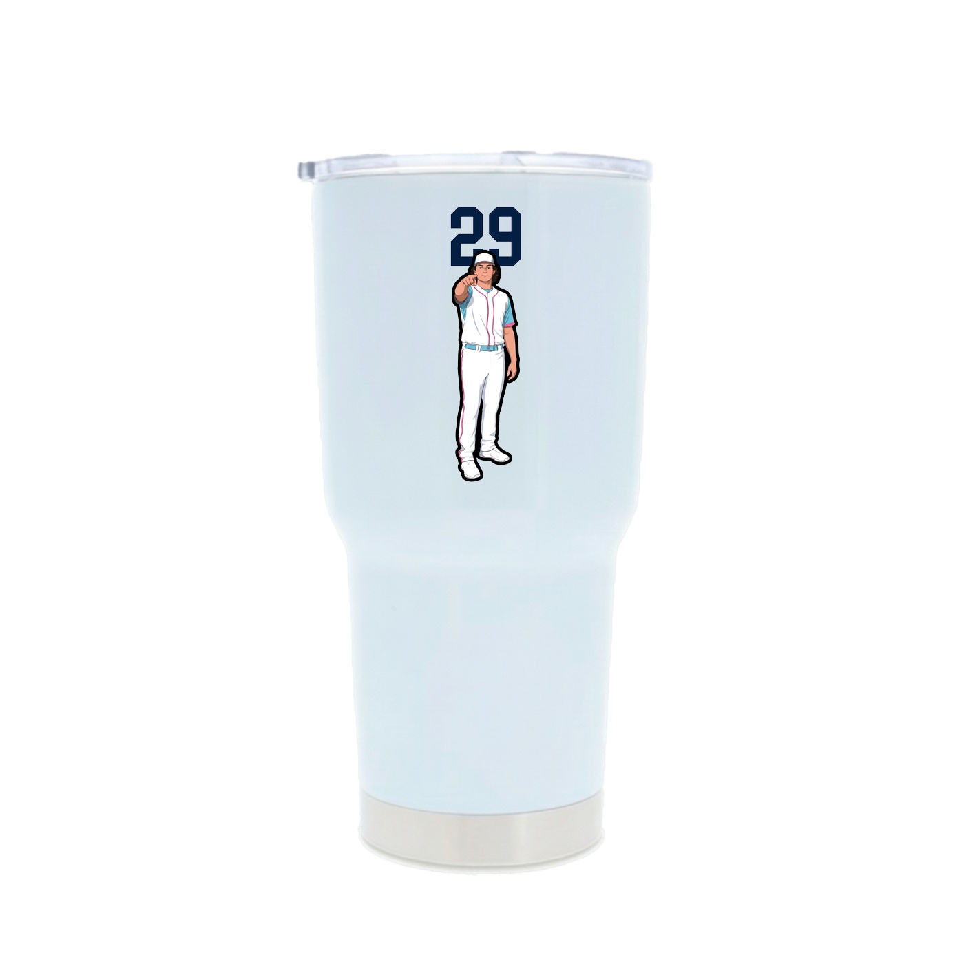 30oz Stainless Steel Tumbler — Number Top in White