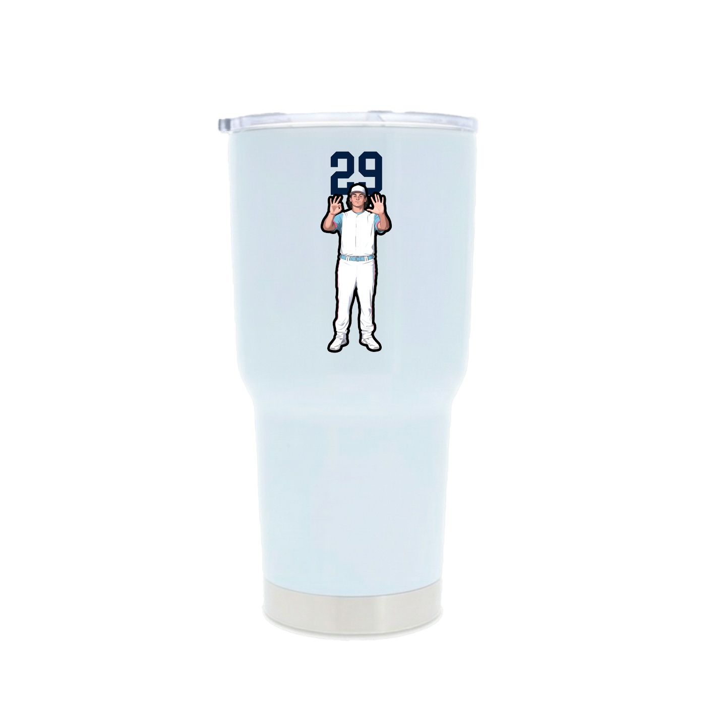 30oz Stainless Steel Tumbler — Number Top in White