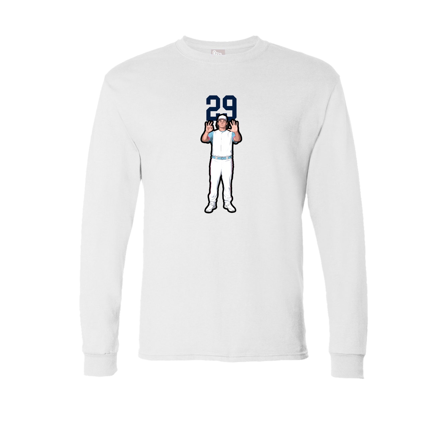Long Sleeve Tee — Number Top in White