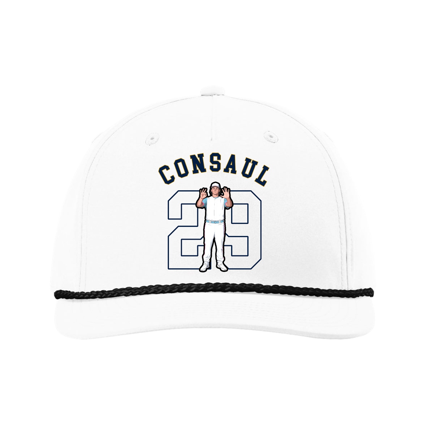 Five-Panel Classic Rope Cap — Shirsey Arch in White