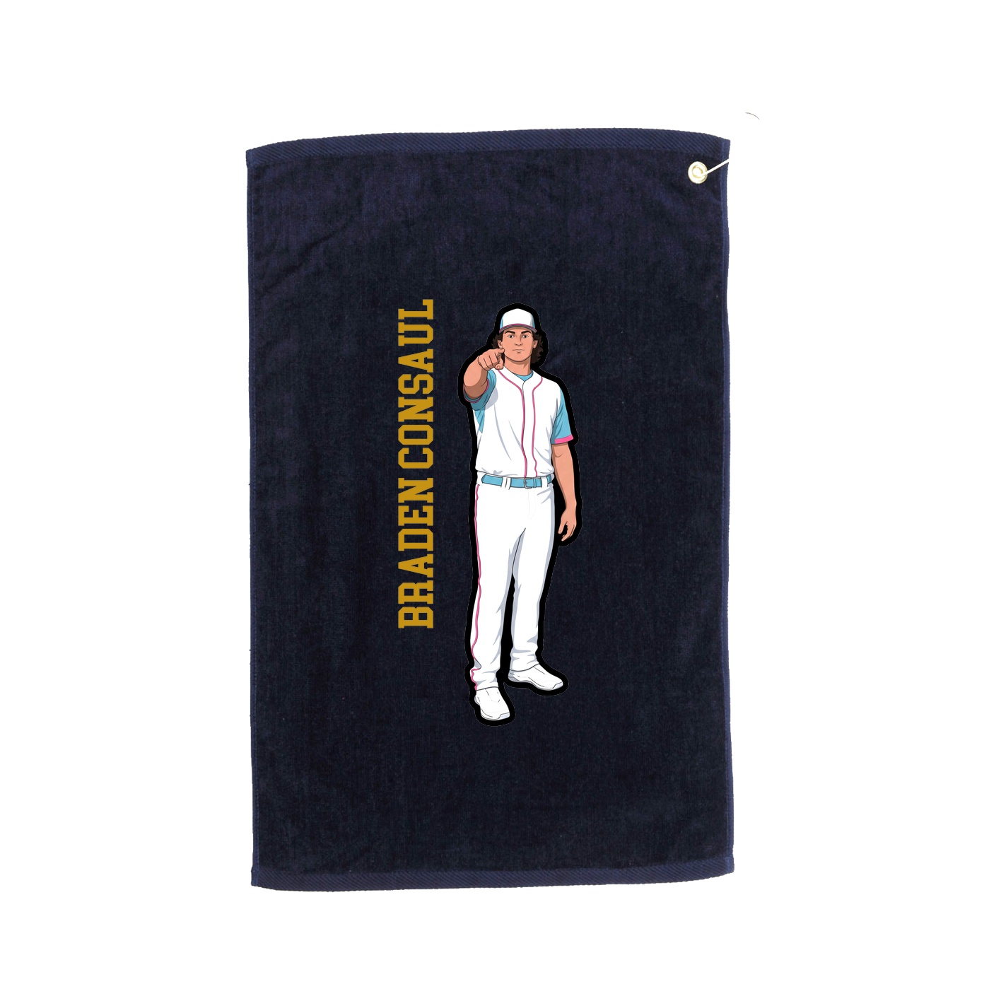 Golf Towel — Name Vertical in Navy