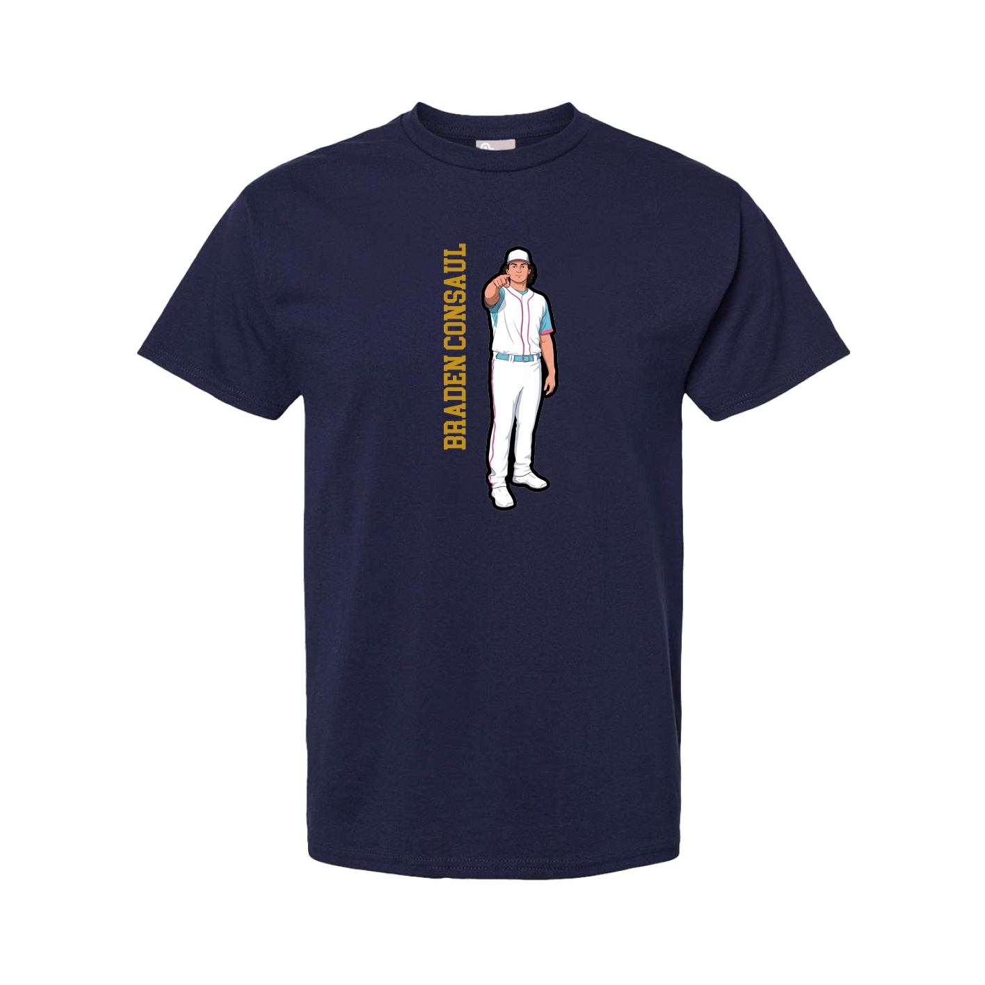 Youth Tee — Name Vertical in Navy