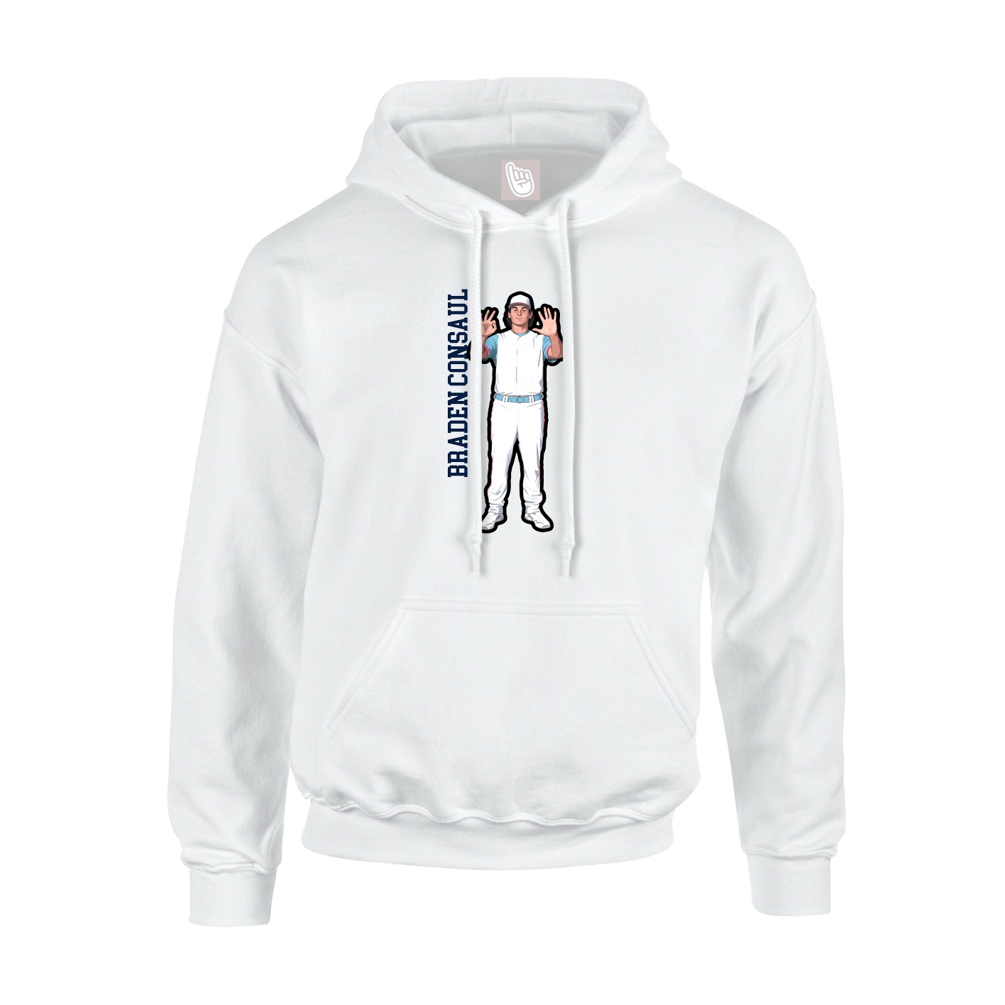 Hoodie — Name Vertical in White